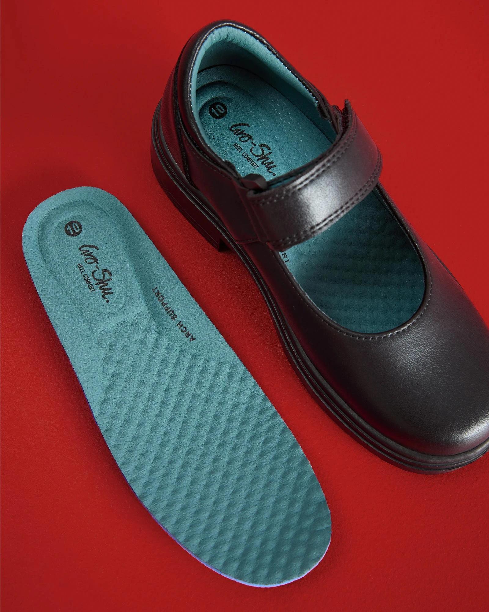 5 GroShu by Grosby Gro-Shu Leather Mary Jane School Shoes BLACK, 5 of 5