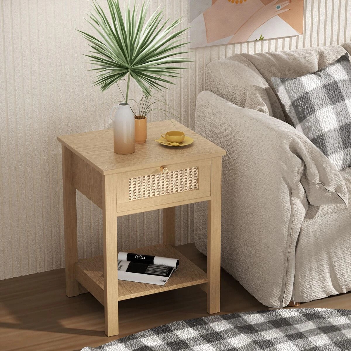 3 Ausway Rattan Bedside Table Storage, 3 of 6