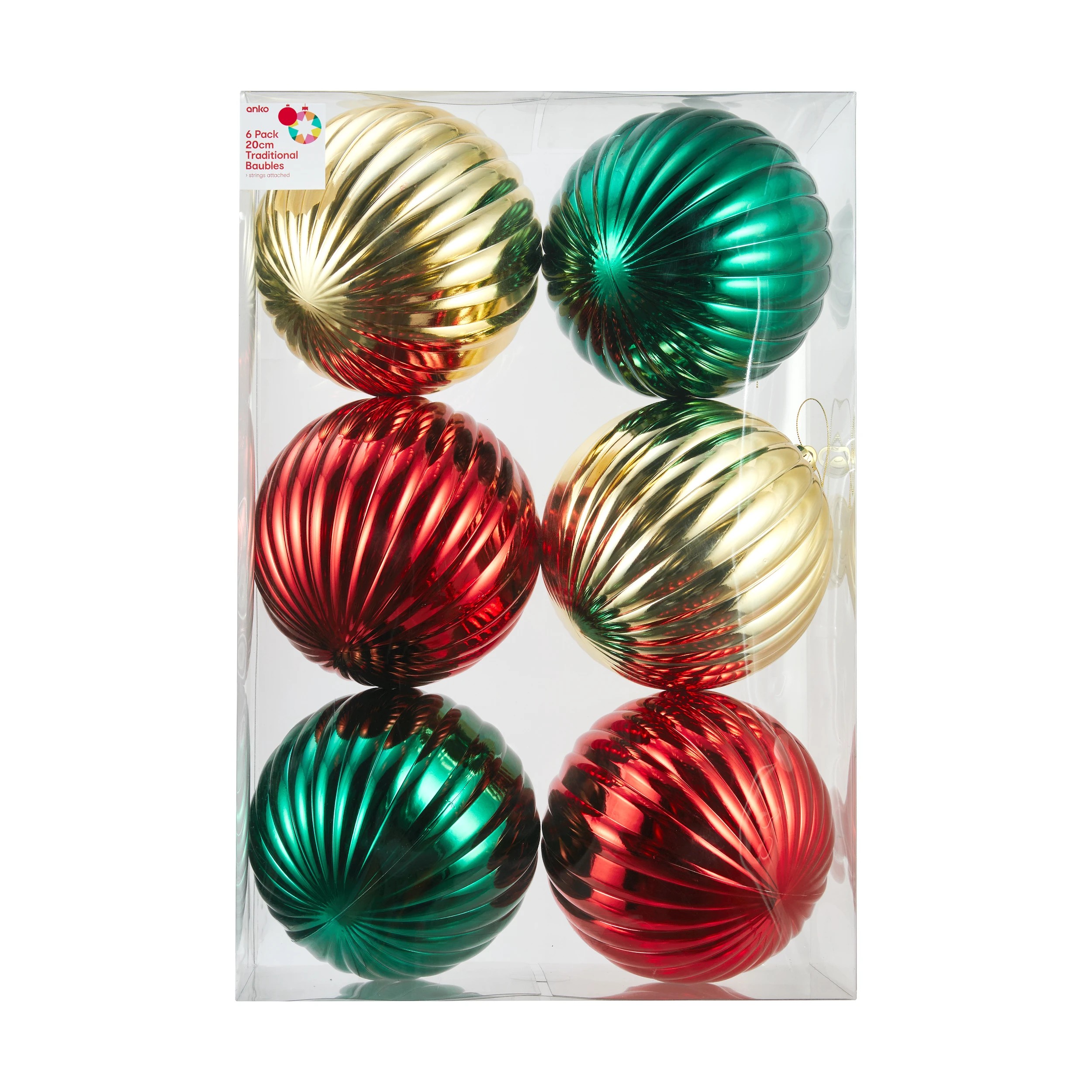 7 6 Pack 20cm Traditional Baubles, 7 of 7