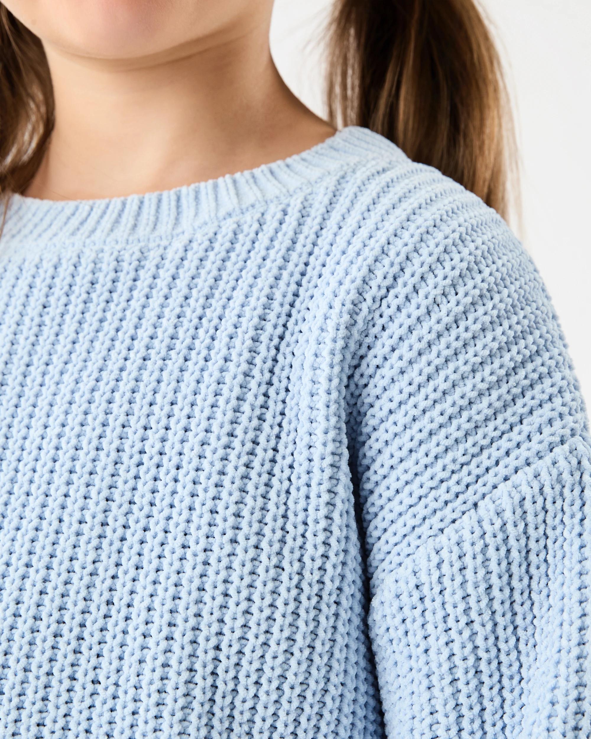 5 Chenille Knit Top Blu Kntky, 5 of 8