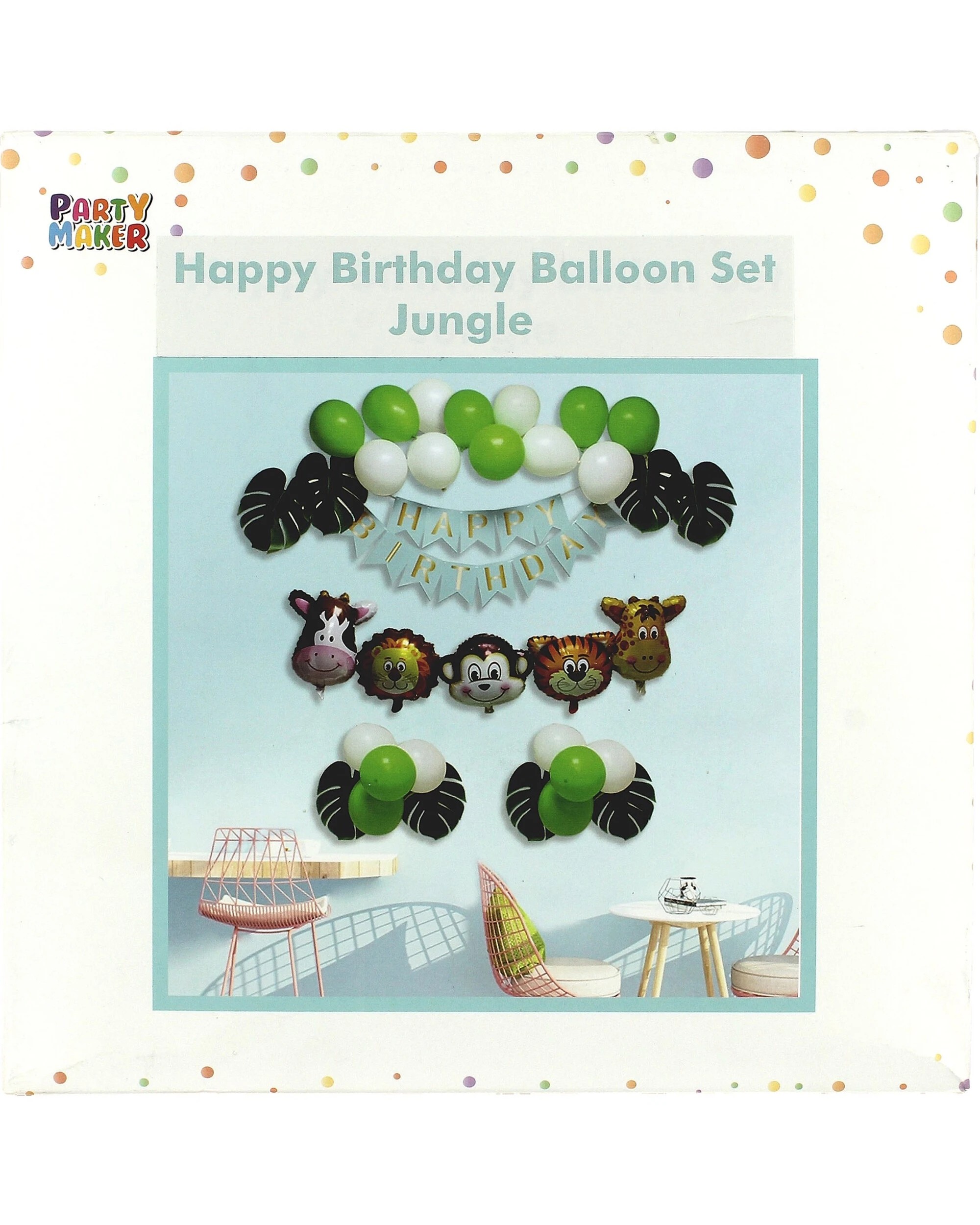 3 Party Maker Happy Birthday Jungle Balloon Decoration Kit - Green, 3 of 3