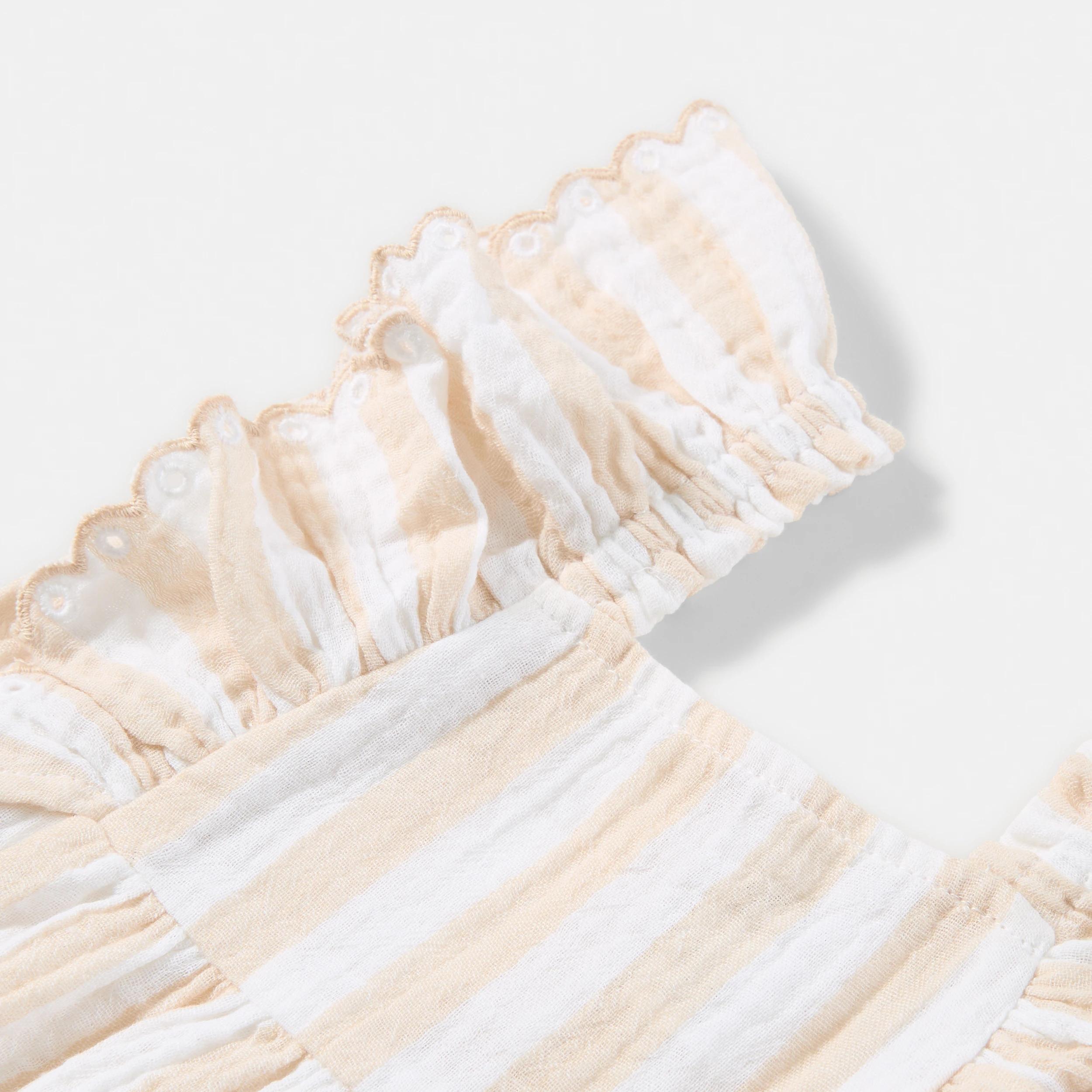 3 Short Sleeve Woven Top Bge Strp, 3 of 3