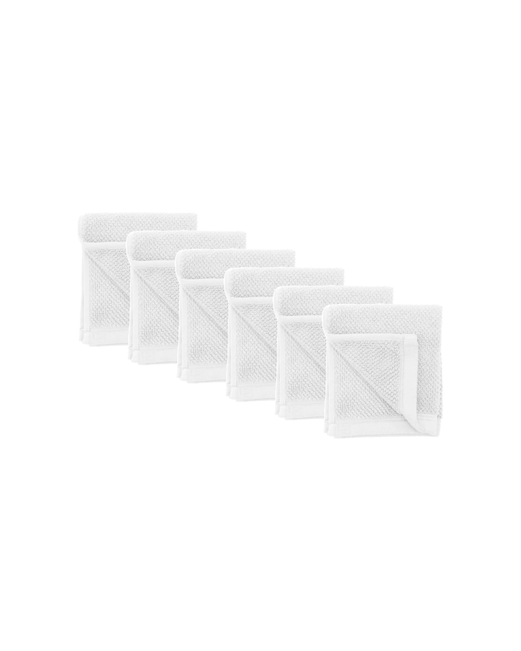 1 Bambury Angove 600gsm Soft Absorbent Cotton Face Washer 6PK 33x33cm - White, 1 of 6