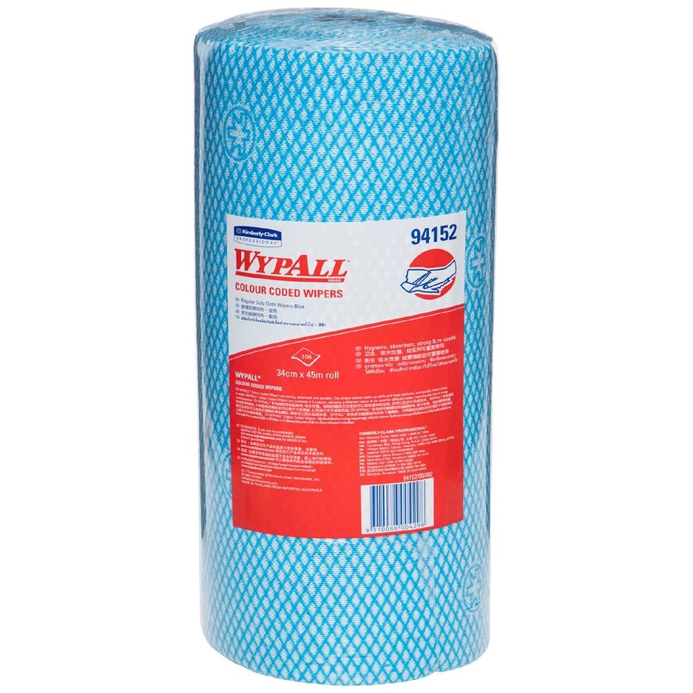 1 WyPall Blue Colour Coded Wiper Roll 106 Wipers 6 Pack, 1 of 6