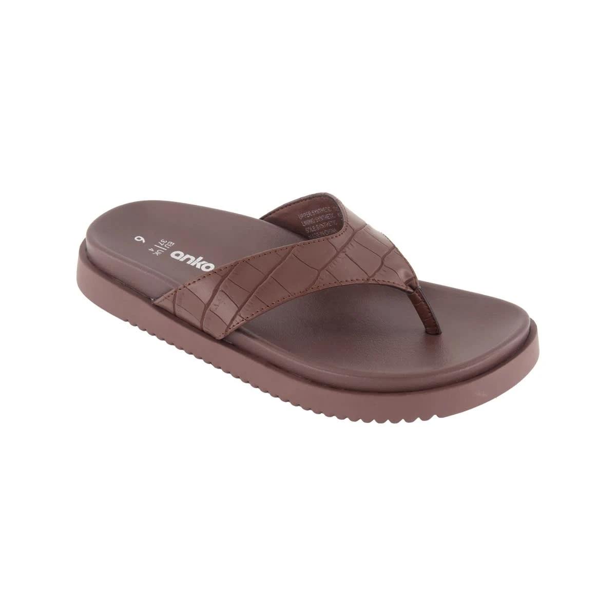 1 Chunky Toe Post Slides CROC BROWN, 1 of 3
