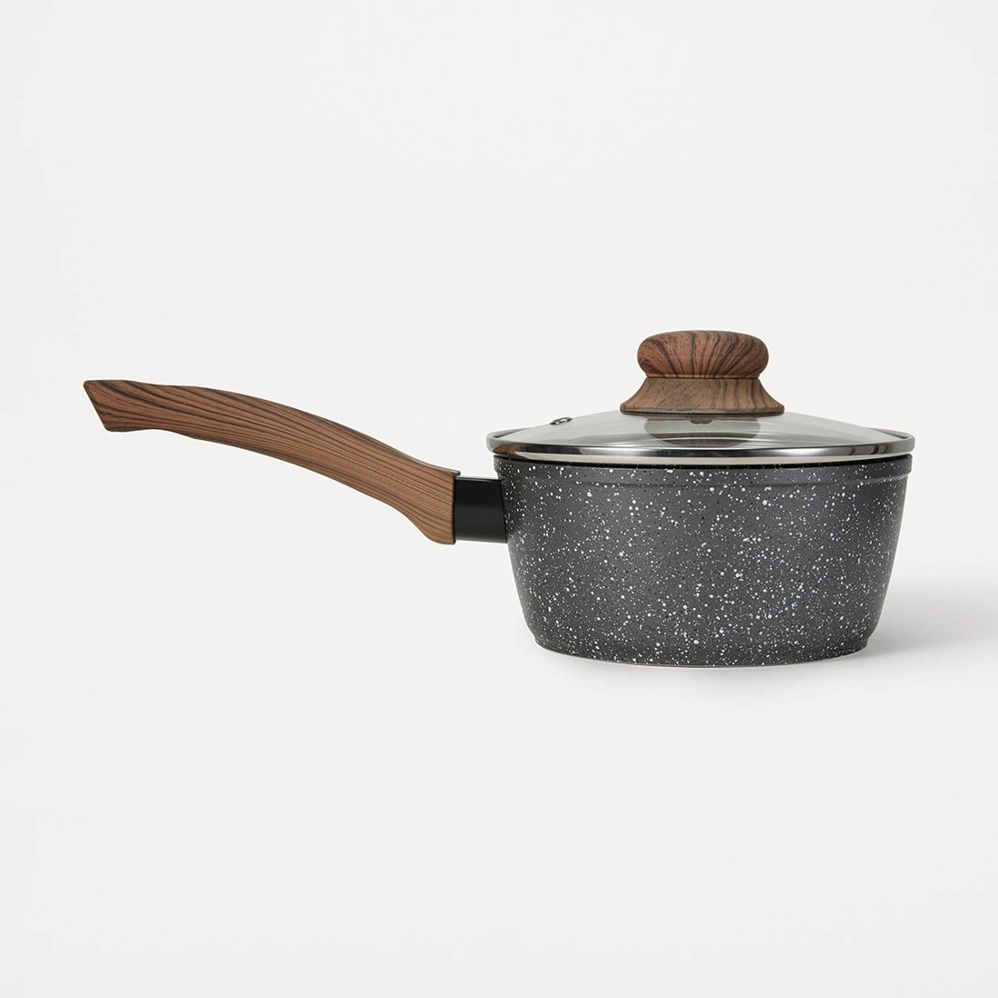 2 16cm Wood Look Handle Saucepan, 2 of 7