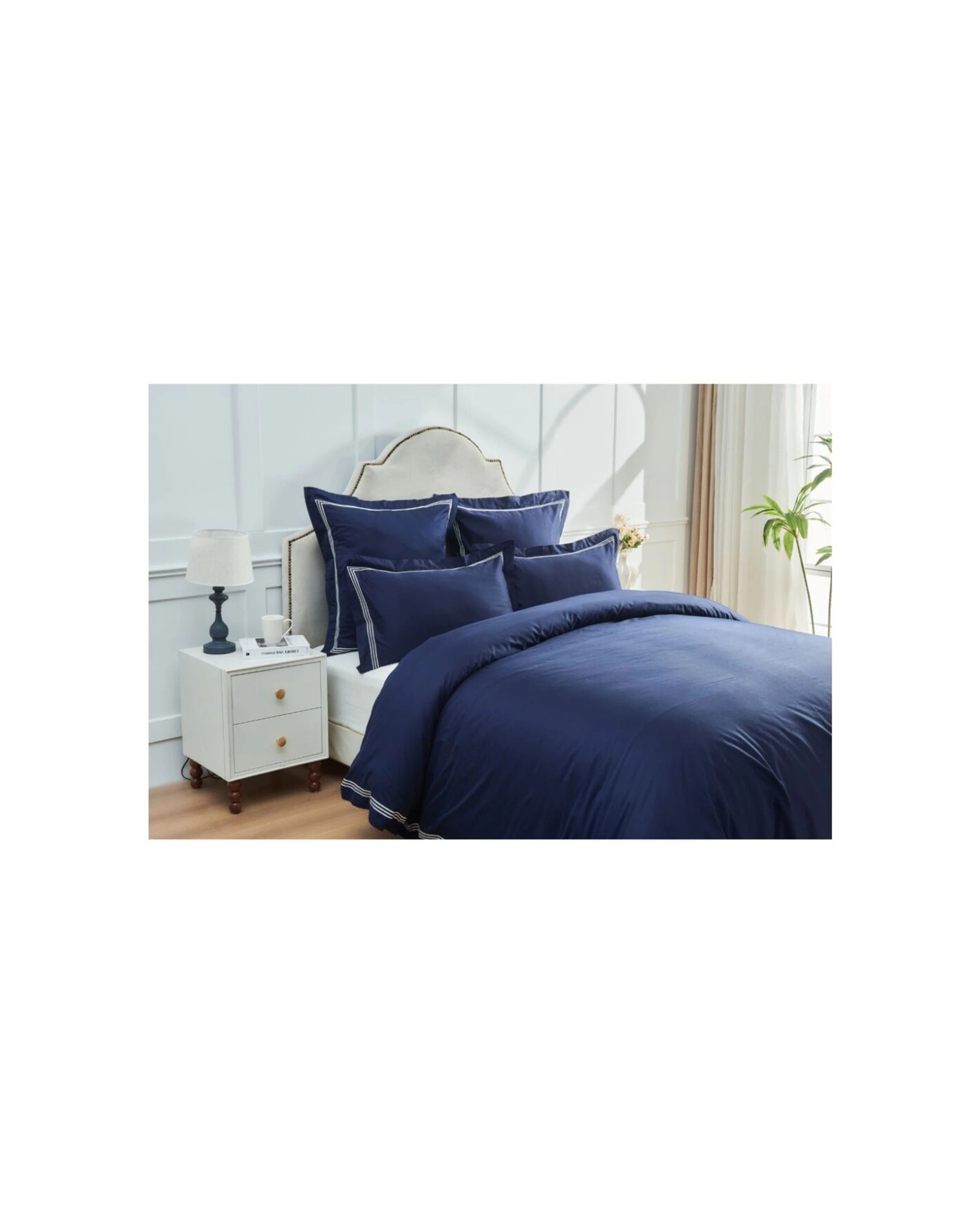 2 Grosvenor House 500TC Hotel Embroidered Quilt Set - Super King Bed - Blue, 2 of 7