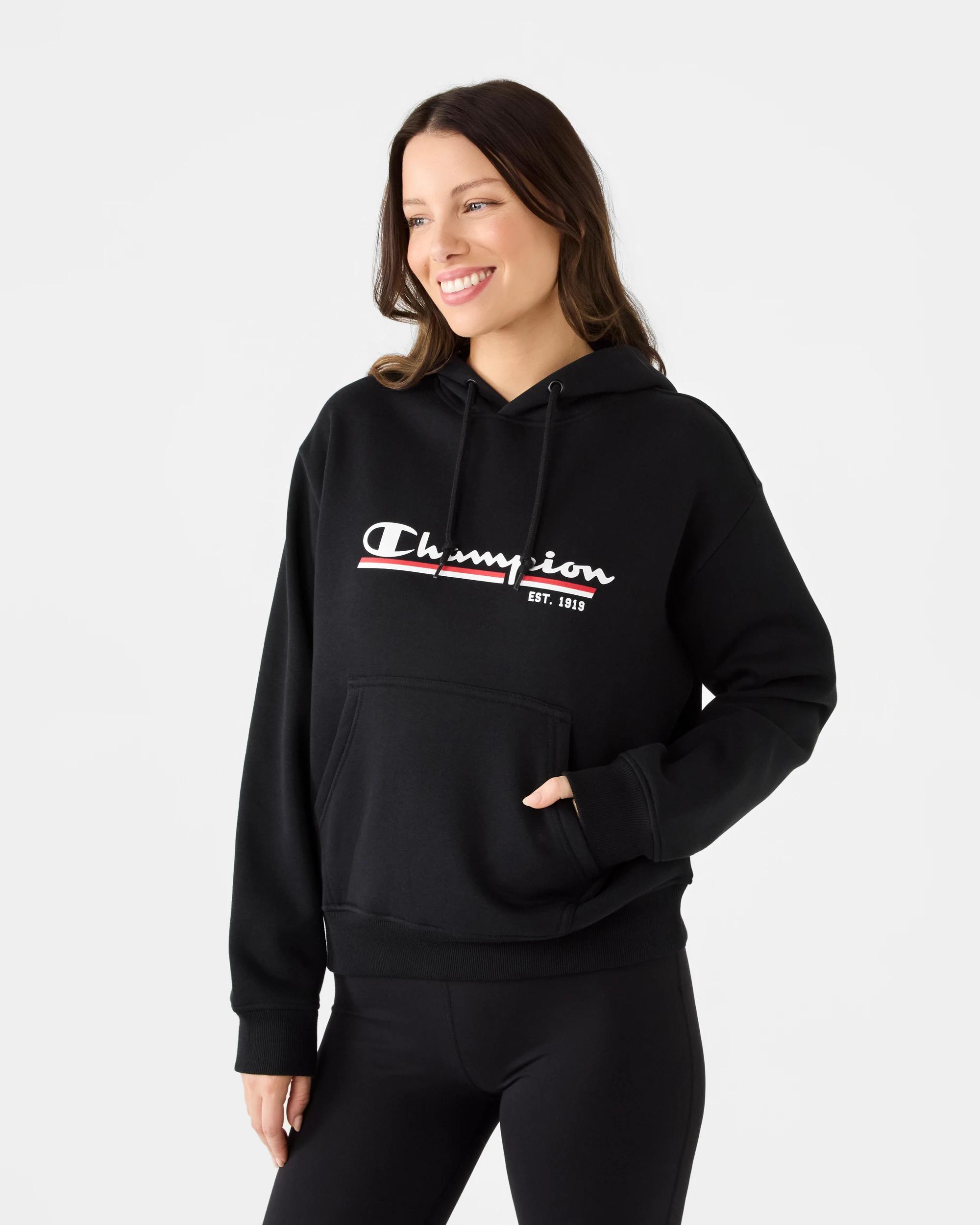 2 Champion Script Womens Hoodie Black, 2 of 7