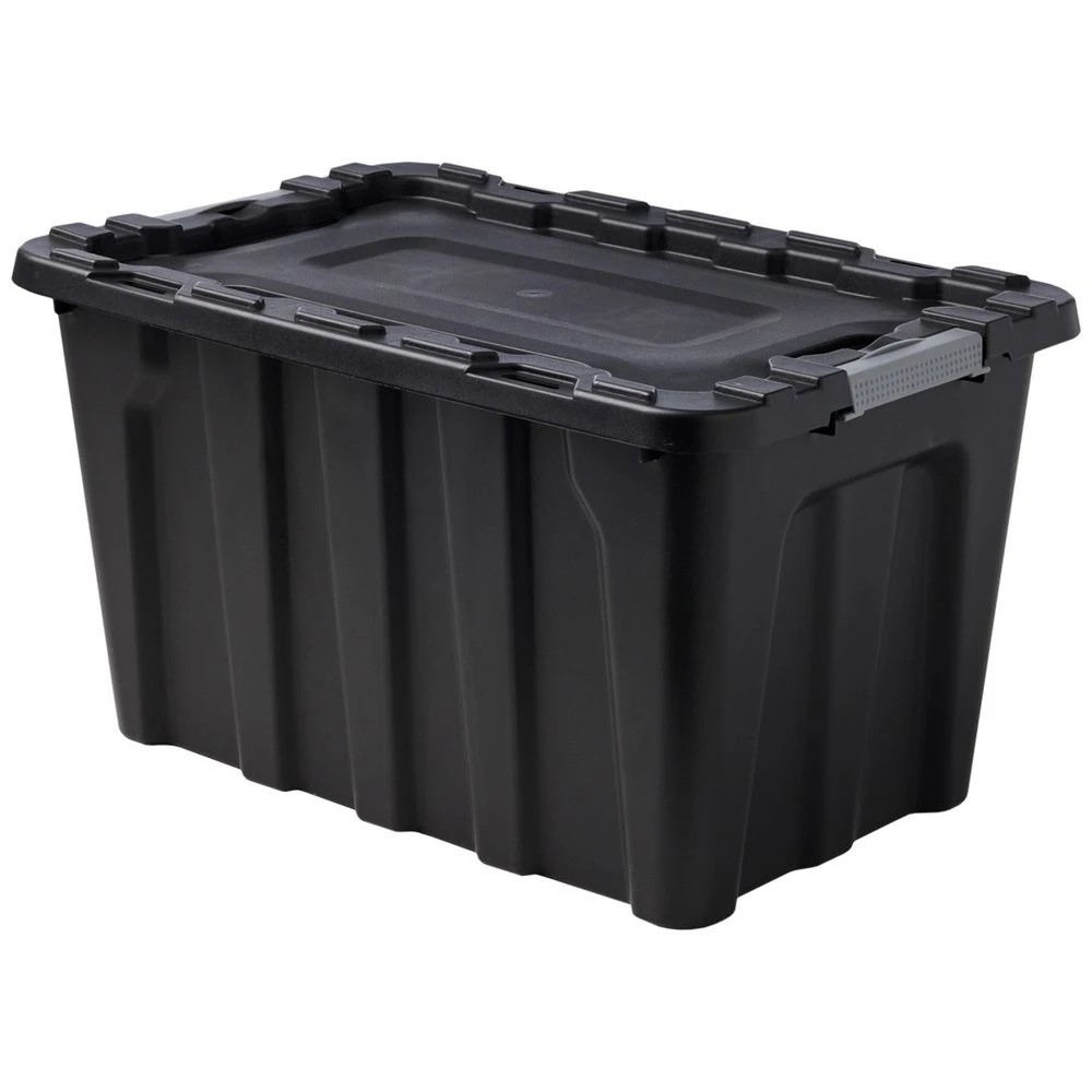 1 J.Burrows 60L Heavy Duty Storage Container Black, 1 of 5