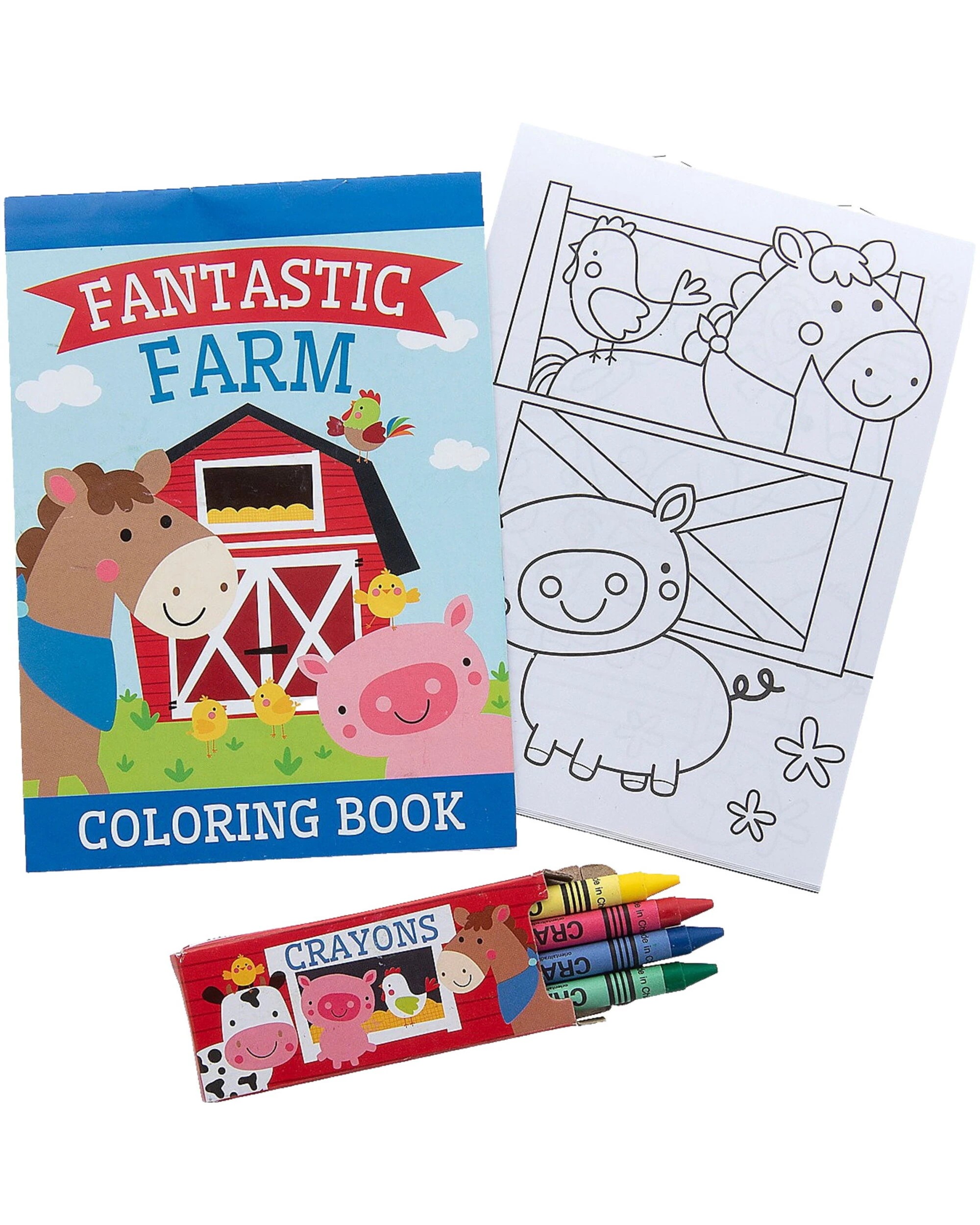 1 Partyrama Farm Animal Colouring Set Pack of 12, 1 of 1