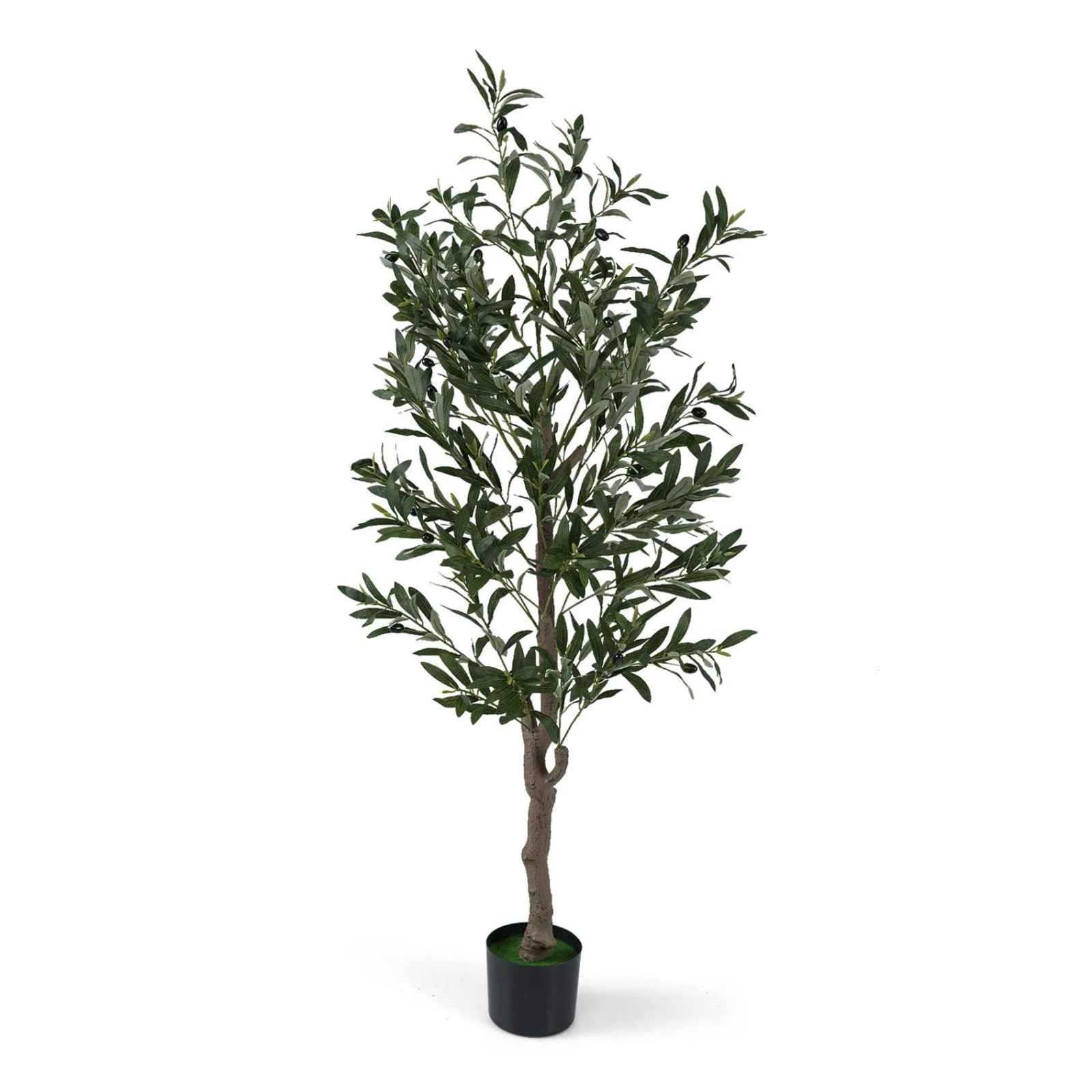 1 Costway 1.5M Faux Greenery Plant Artificial Olive Tree Modern Fake Potted Tree Decor, 1 of 1