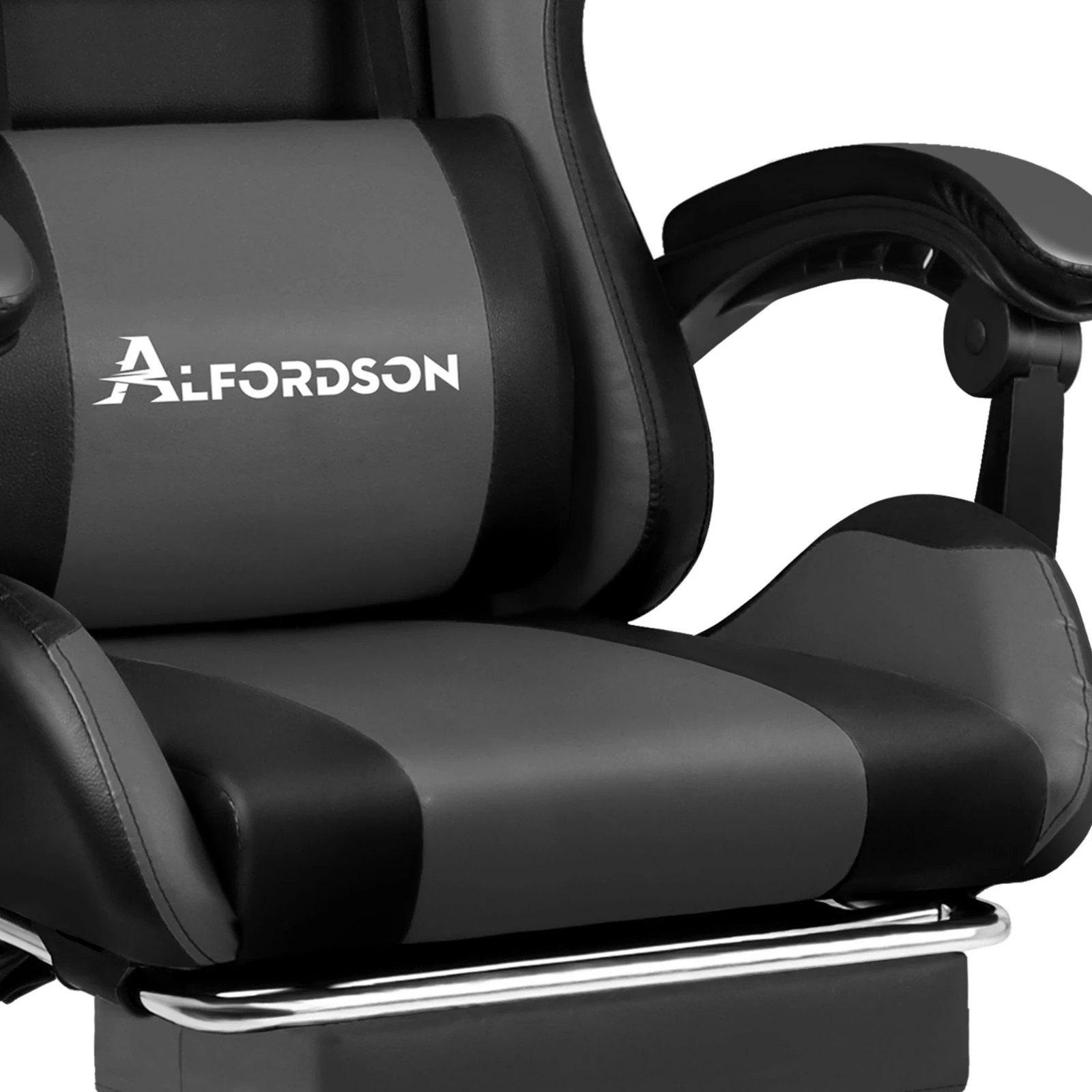 8 Alfordson Gaming Office Chair Extra Large Pillow Racing Executive Footrest Seat - Grey, 8 of 10