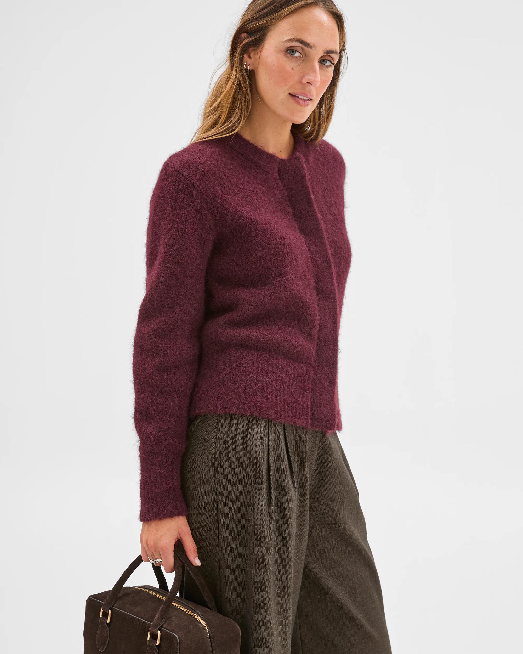 4 Preview Long Sleeve Plush Cardigan PINOT, 4 of 6