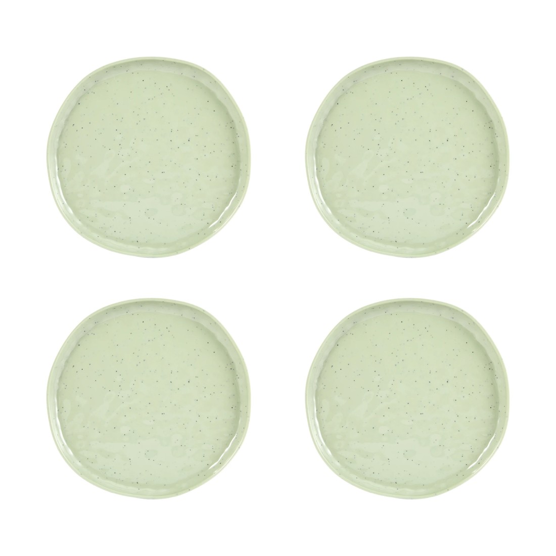 2 4 Pack Green Glazed Look Side Plates, 2 of 7