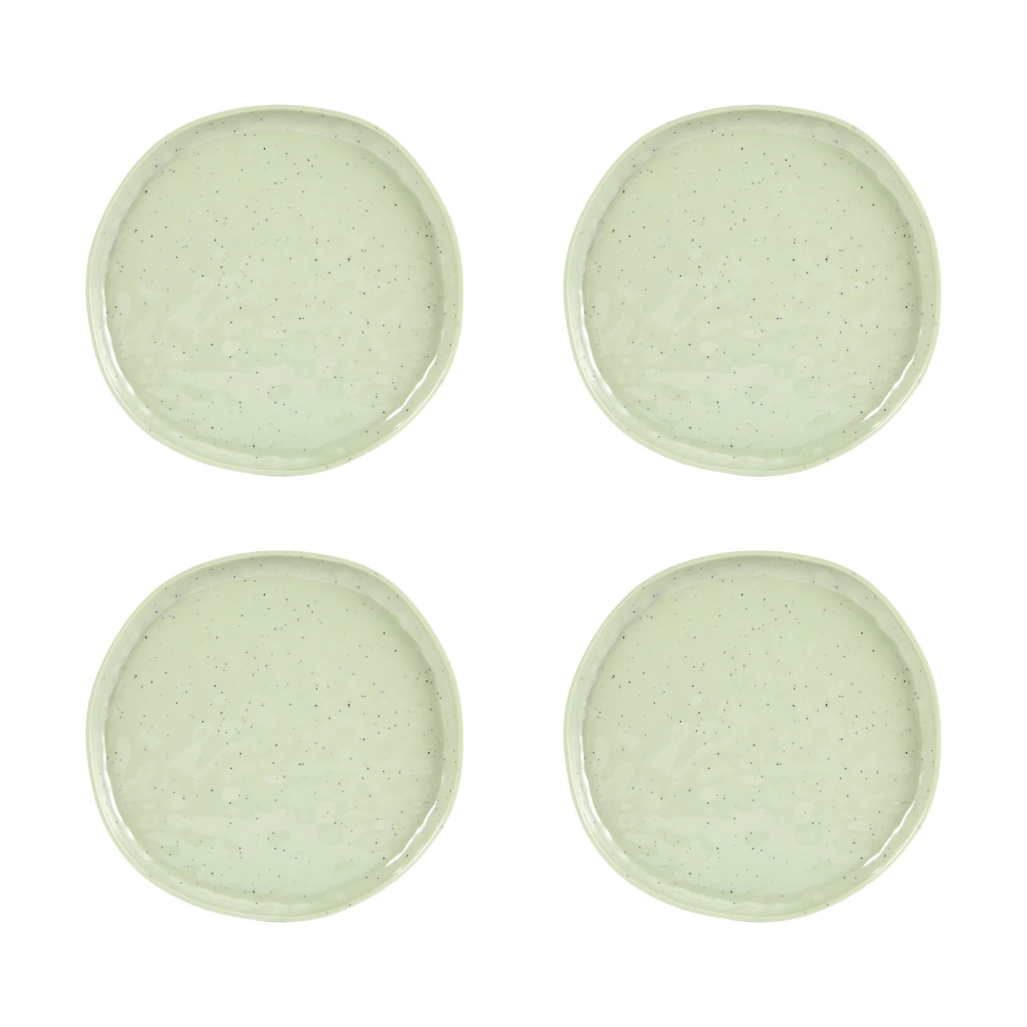2 4 Pack Green Glazed Look Side Plates, 2 of 7