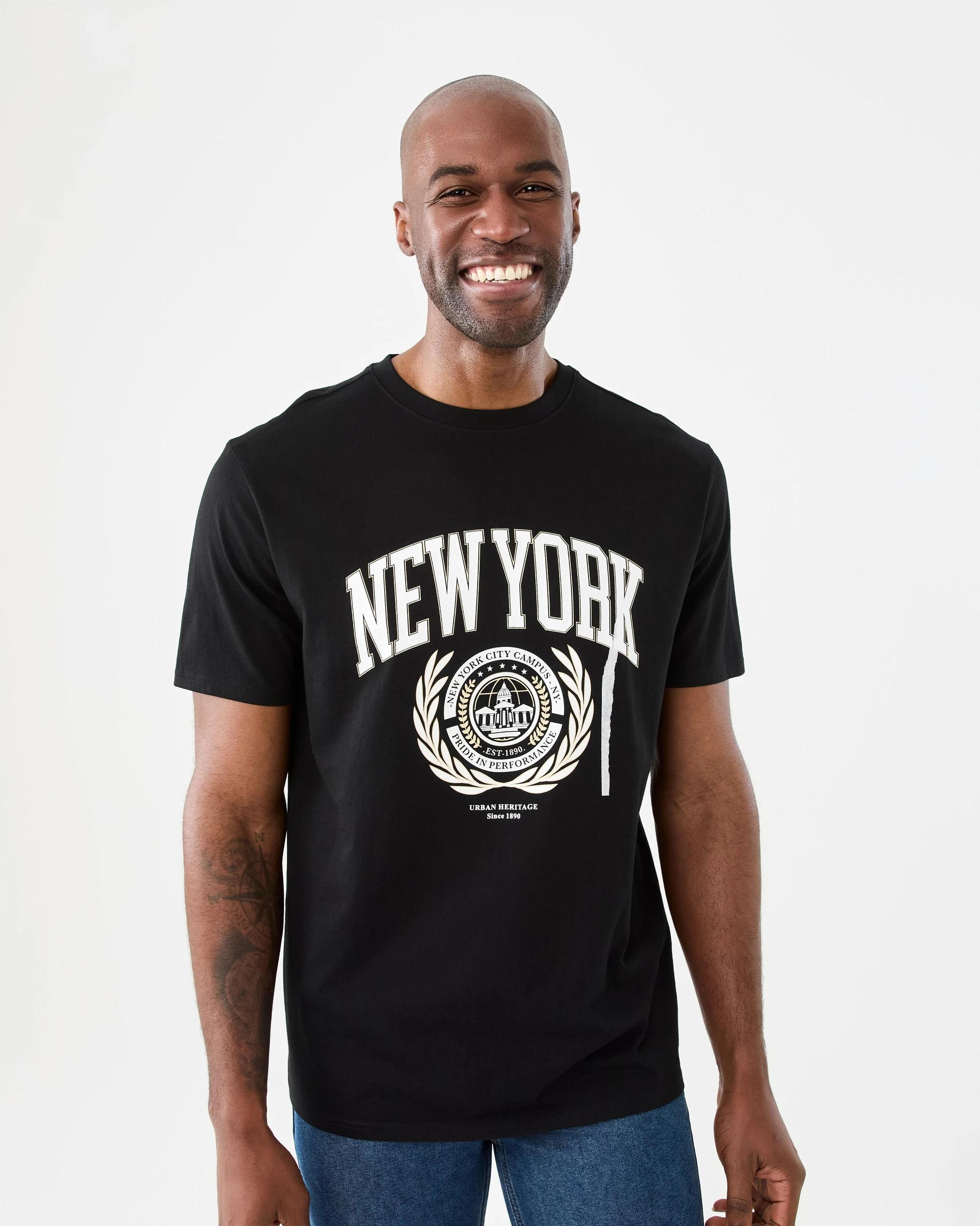 1 Print T-shirt Blk Ny, 1 of 6