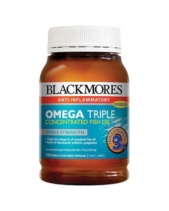 Blackmores 150pc Omega Triple Strength Fish Oil Odourless Supplement Capsules Vanilla