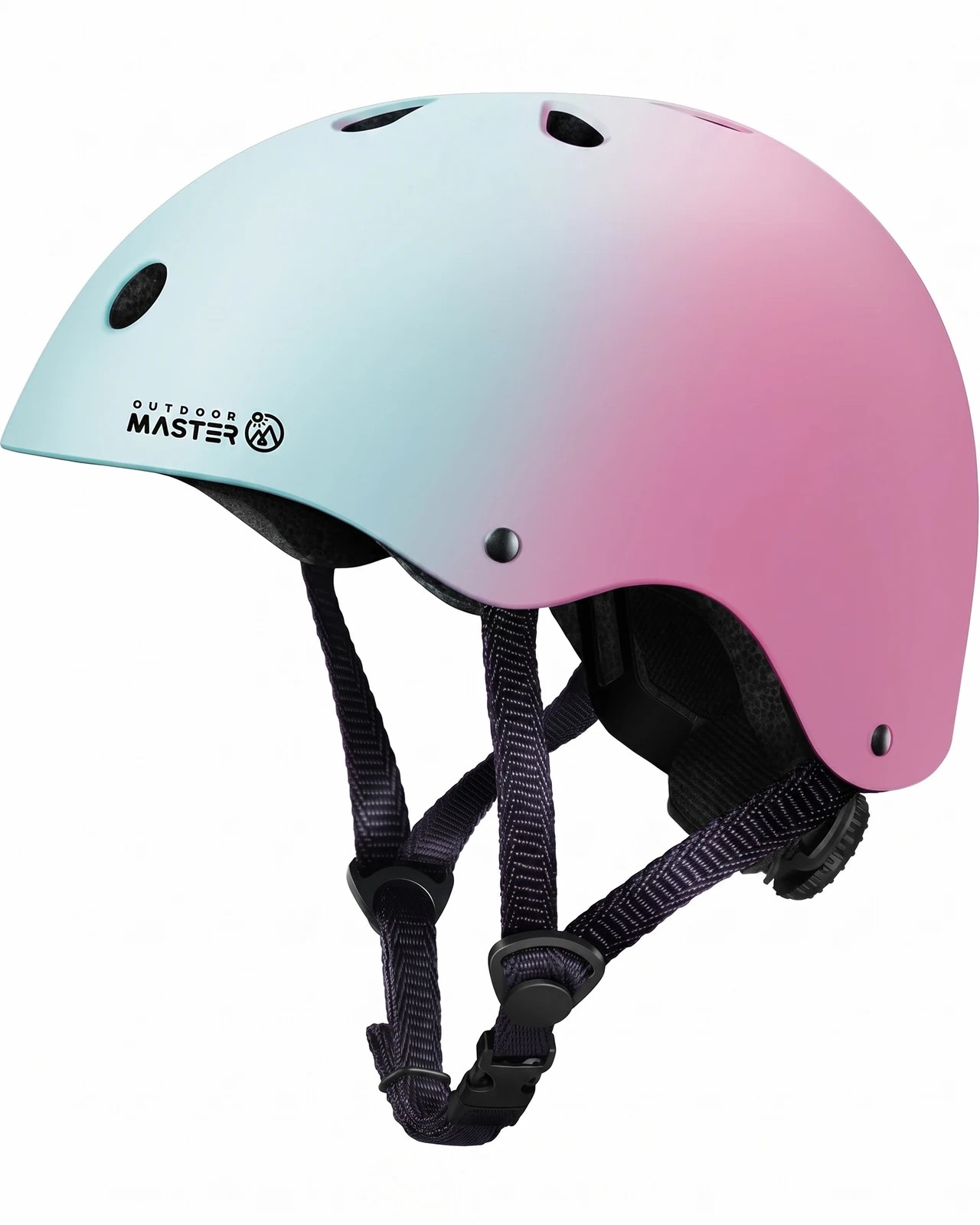 1 OutdoorMaster Kids Bike Helmet Adjustable Multi-Sport Skateboard Helmet Blue Pink Gradient S - Pink, 1 of 6