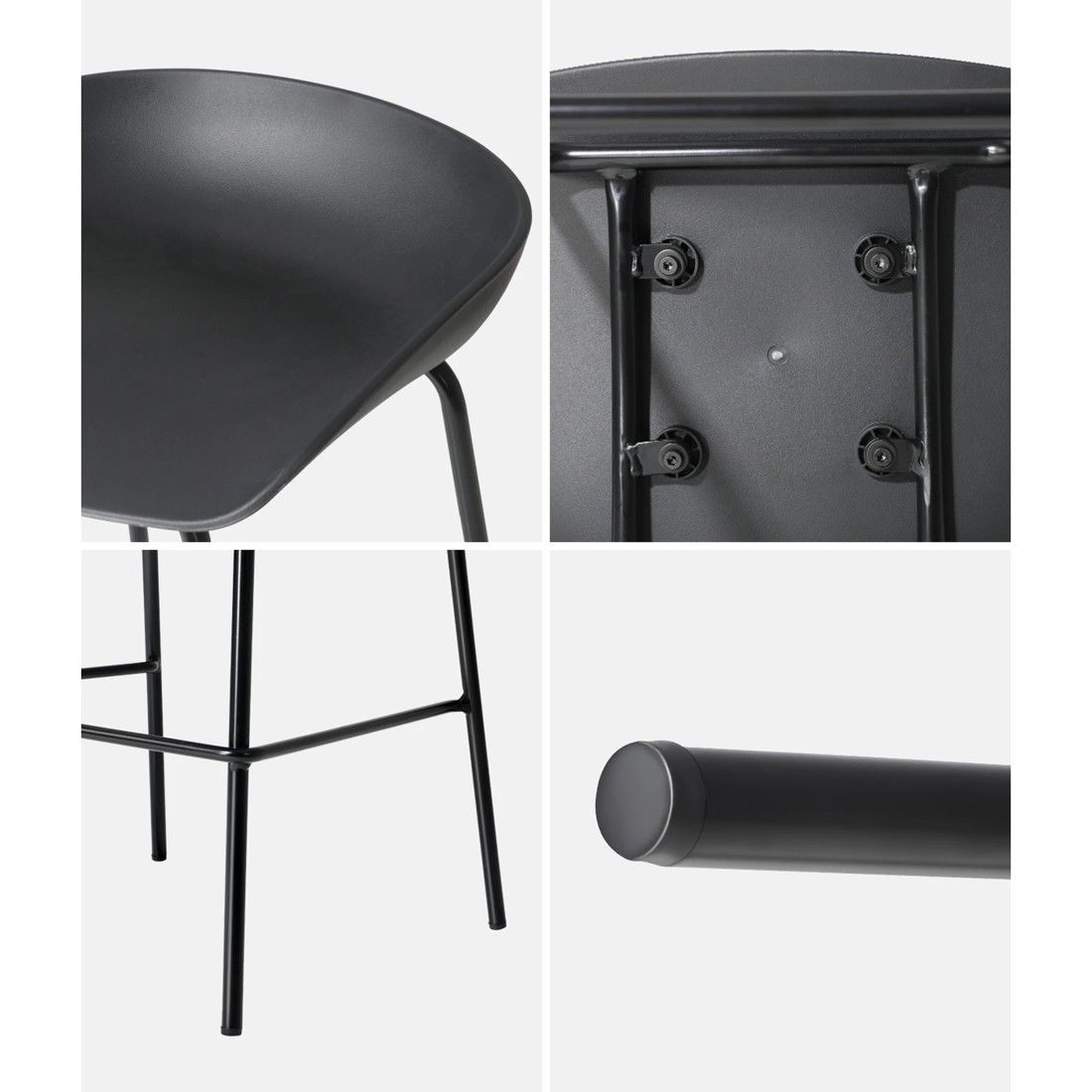 9 Oikiture 2x Kitchen Bar Stools Stool Dinning Counter Chairs Metal
 - Black, 9 of 10