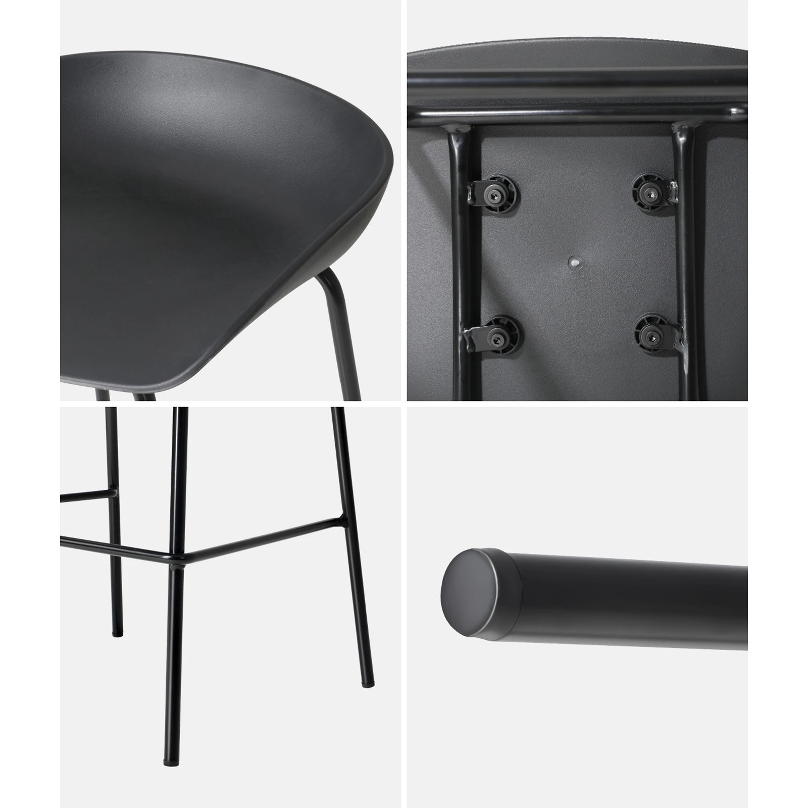 9 Oikiture 2x Kitchen Bar Stools Stool Dinning Counter Chairs Metal
 - Black, 9 of 10