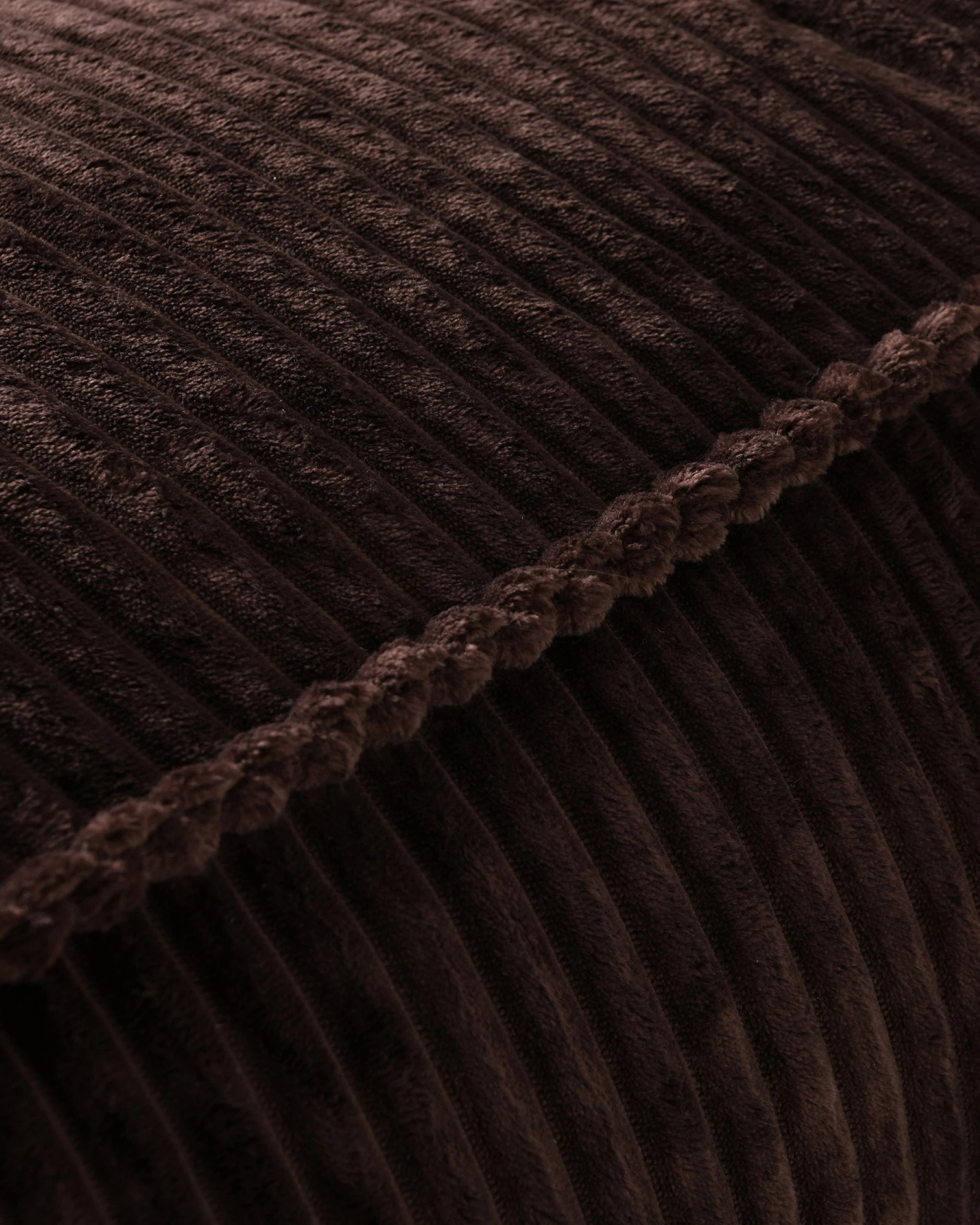 4 Cadence & Co. Wilde Ribbed Luxe Fleece Double Sofa Bean Bag Lounge Cover - Chestnut Brown, 4 of 7