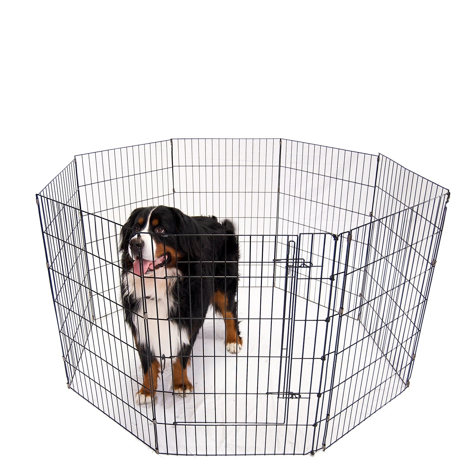 7 4Paws 8 Panel Playpen Puppy Exercise Fence Cage Enclosure Pets - Black - Black, 7 of 10