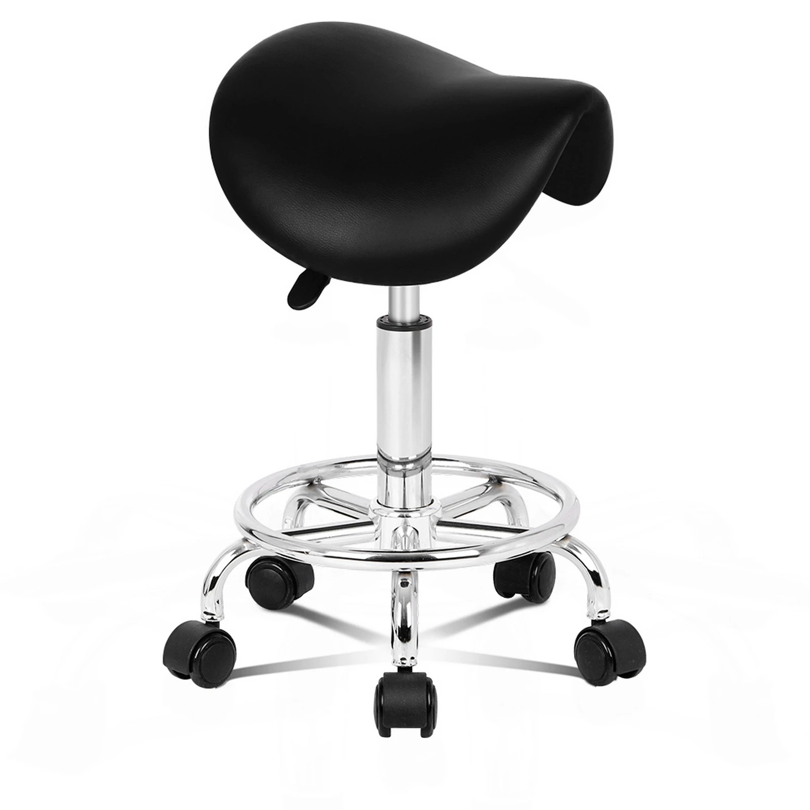1 Alfordson Salon Stool Saddle Swivel Barber Hair Dress Chair Sierra - Black, 1 of 8