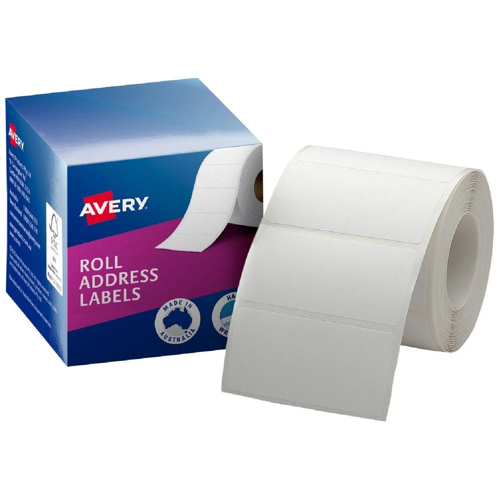 1 Avery Roll Address Labels 70 x 36mm White 500 Pack, 1 of 1