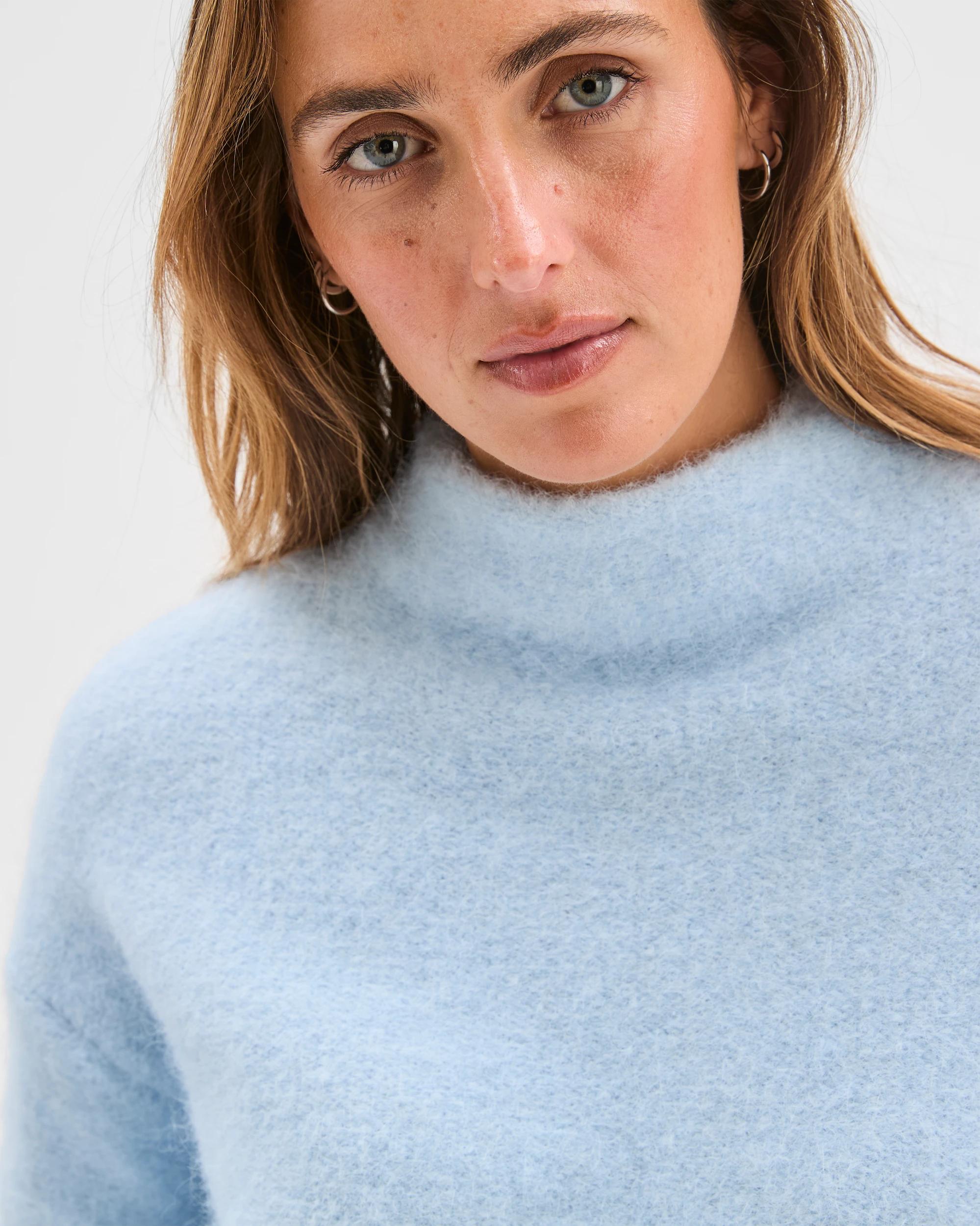 5 Preview Plush Mock Neck Jumper BLUE MIST, 5 of 6