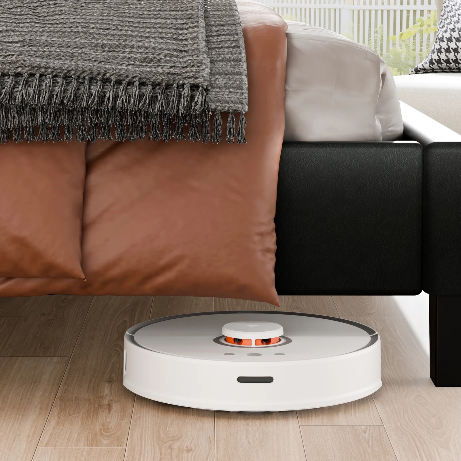 6 Alfordson Bed Frame Double Size Upholstered Platform Leather Harlene - Black, 6 of 10