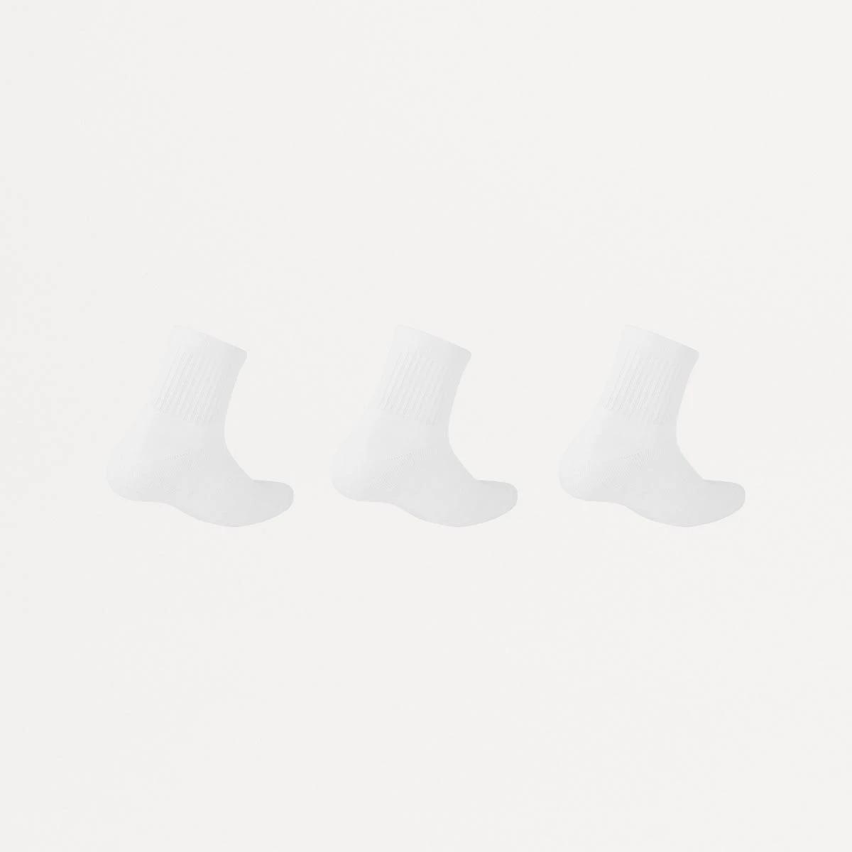 2 3 Pack Active Mens Quarter Crew Sports Socks WHITE, 2 of 3