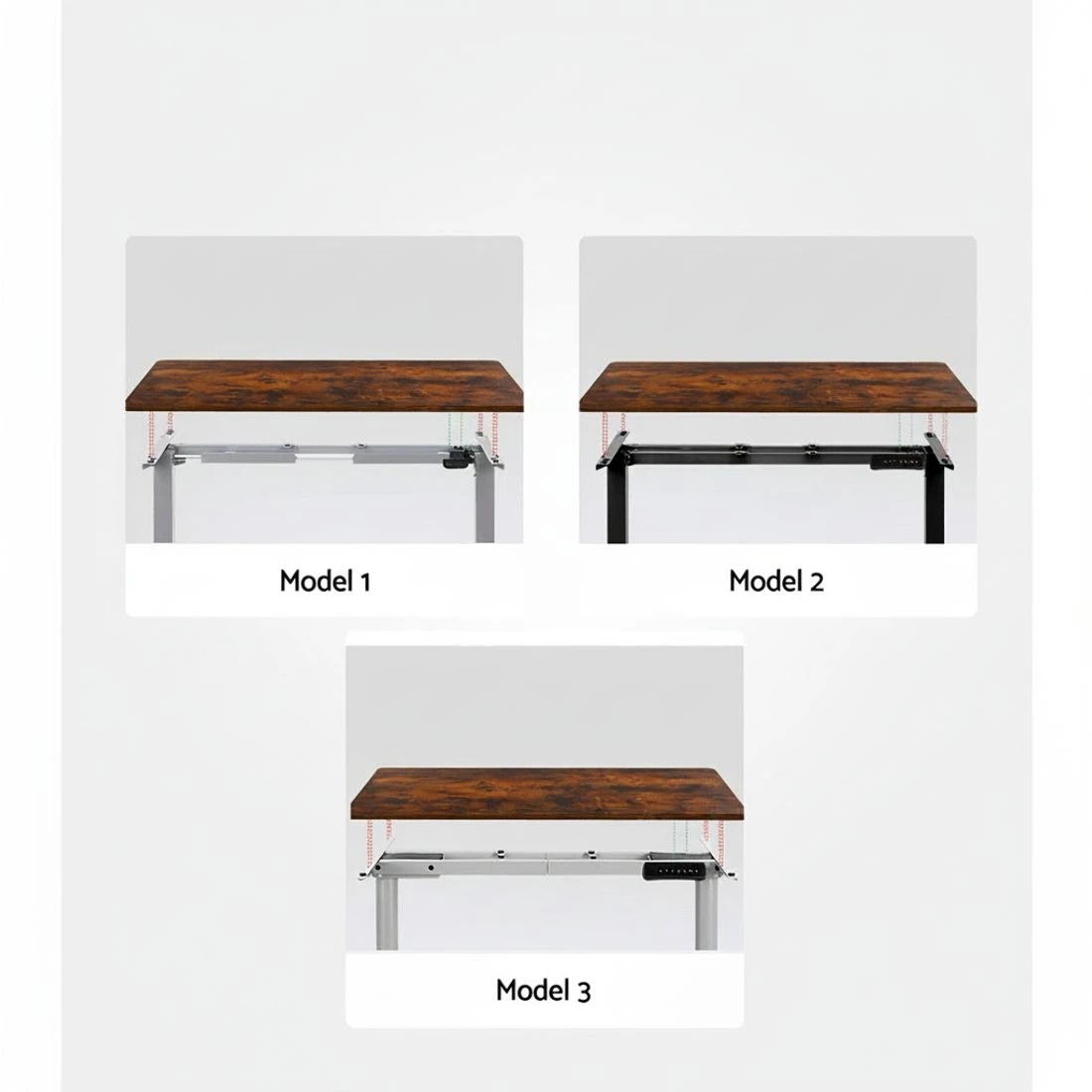 5 Artiss Standing Desk Top Rustic Brown - Brown, 5 of 5