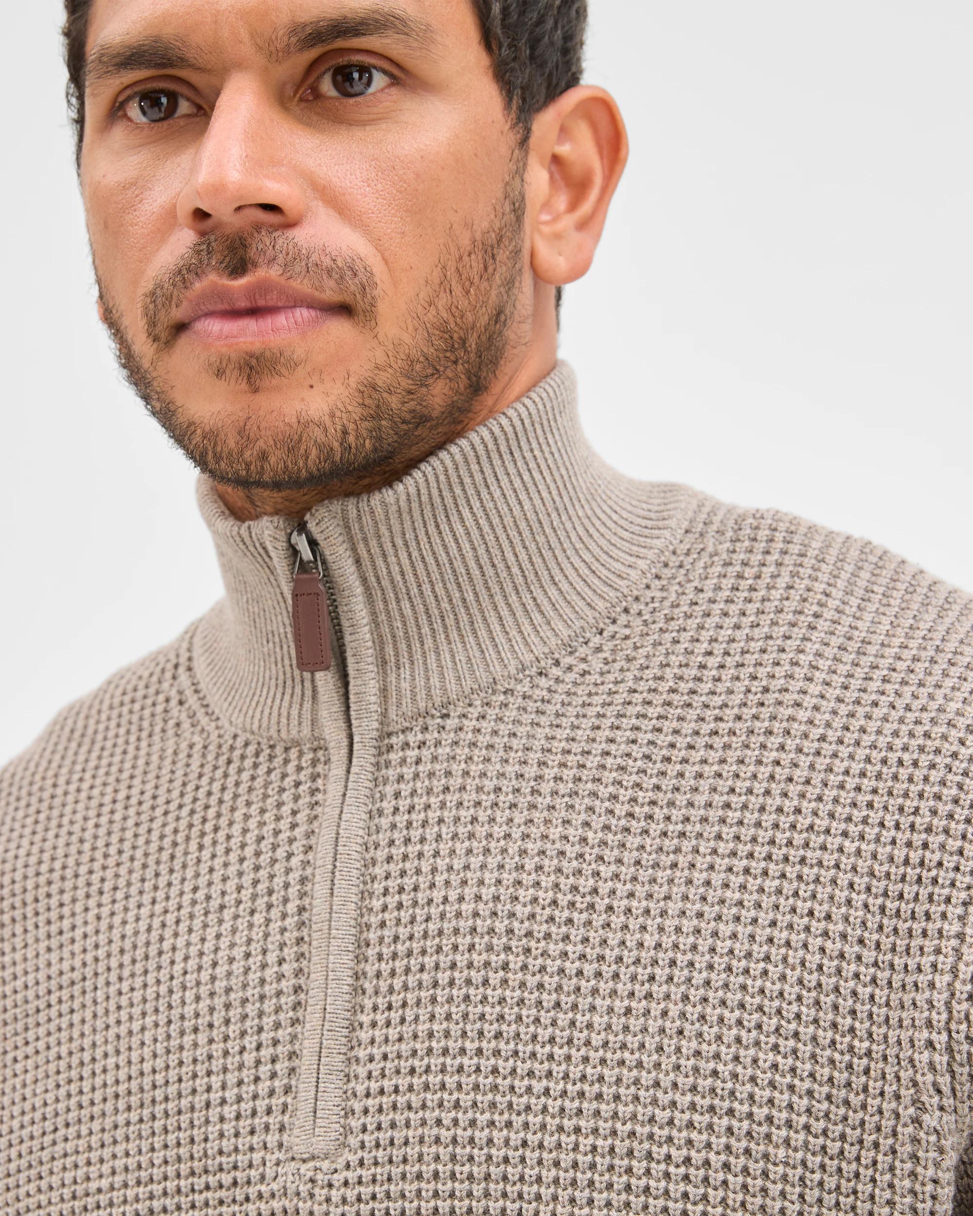 5 Target Man Australian Cotton 1/2 Zip Knit Jumper ROCK, 5 of 7
