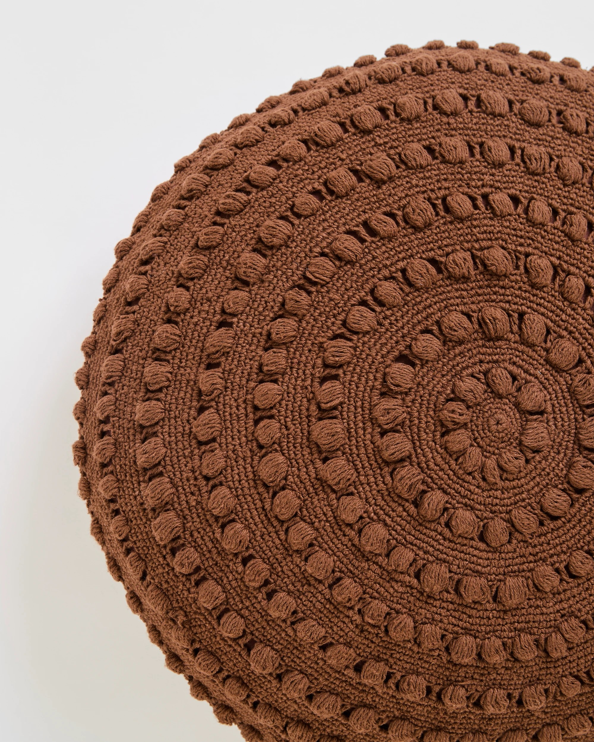 2 Target Zinnia Round Cotton Crochet Cushion - Brown, 2 of 2
