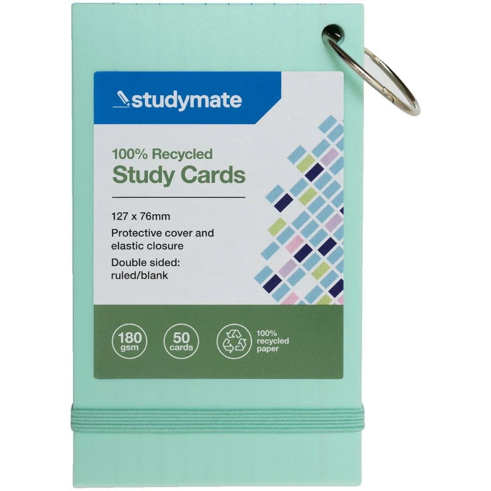 9 Studymate Study Cards Pastel Green 50 Sheets, 9 of 9