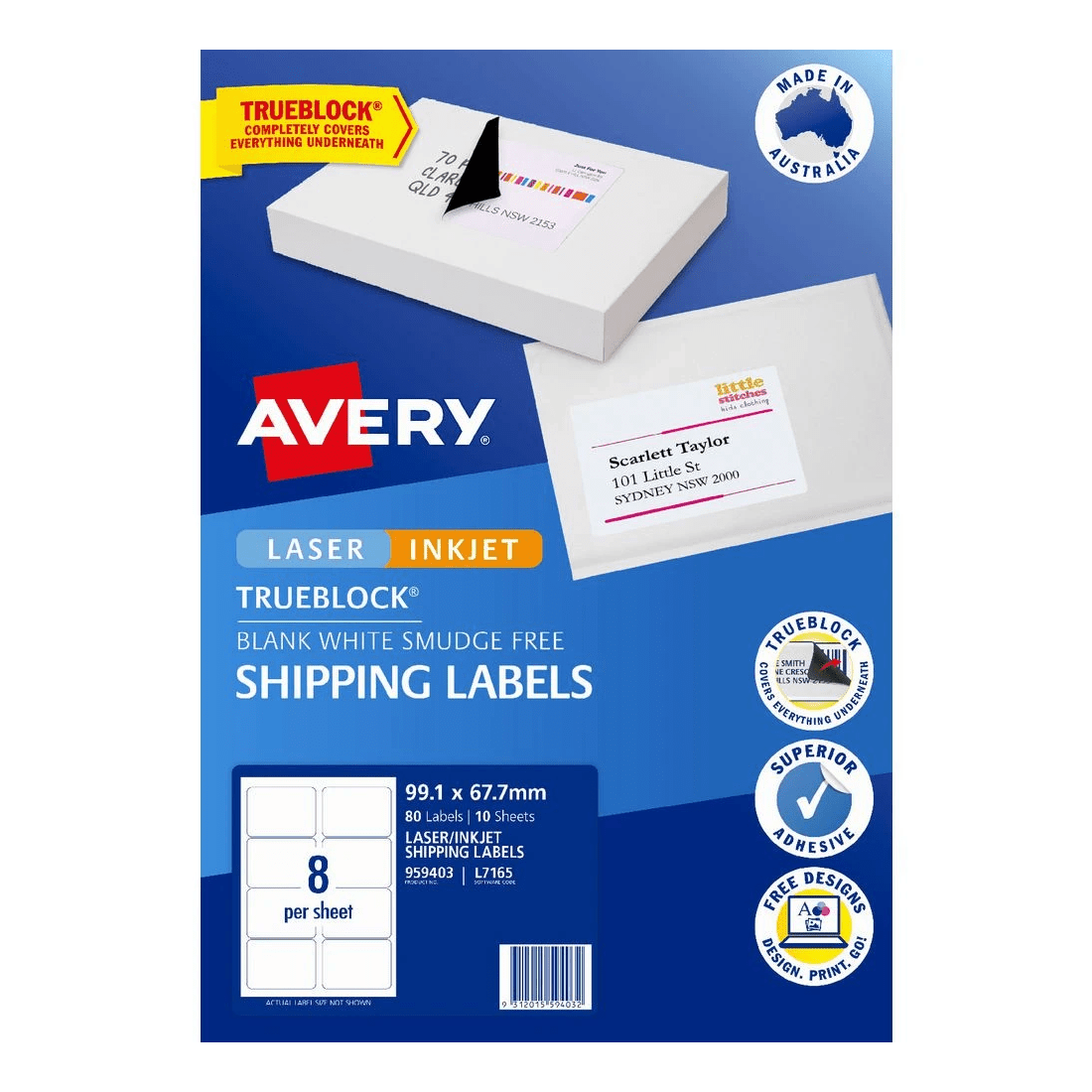 2 Avery 8UP Inkjet Laser Internet Shipping Labels 10 Sheets, 2 of 7