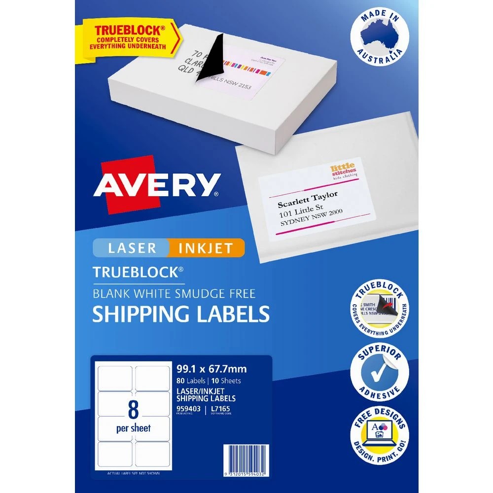2 Avery 8UP Inkjet Laser Internet Shipping Labels 10 Sheets, 2 of 7