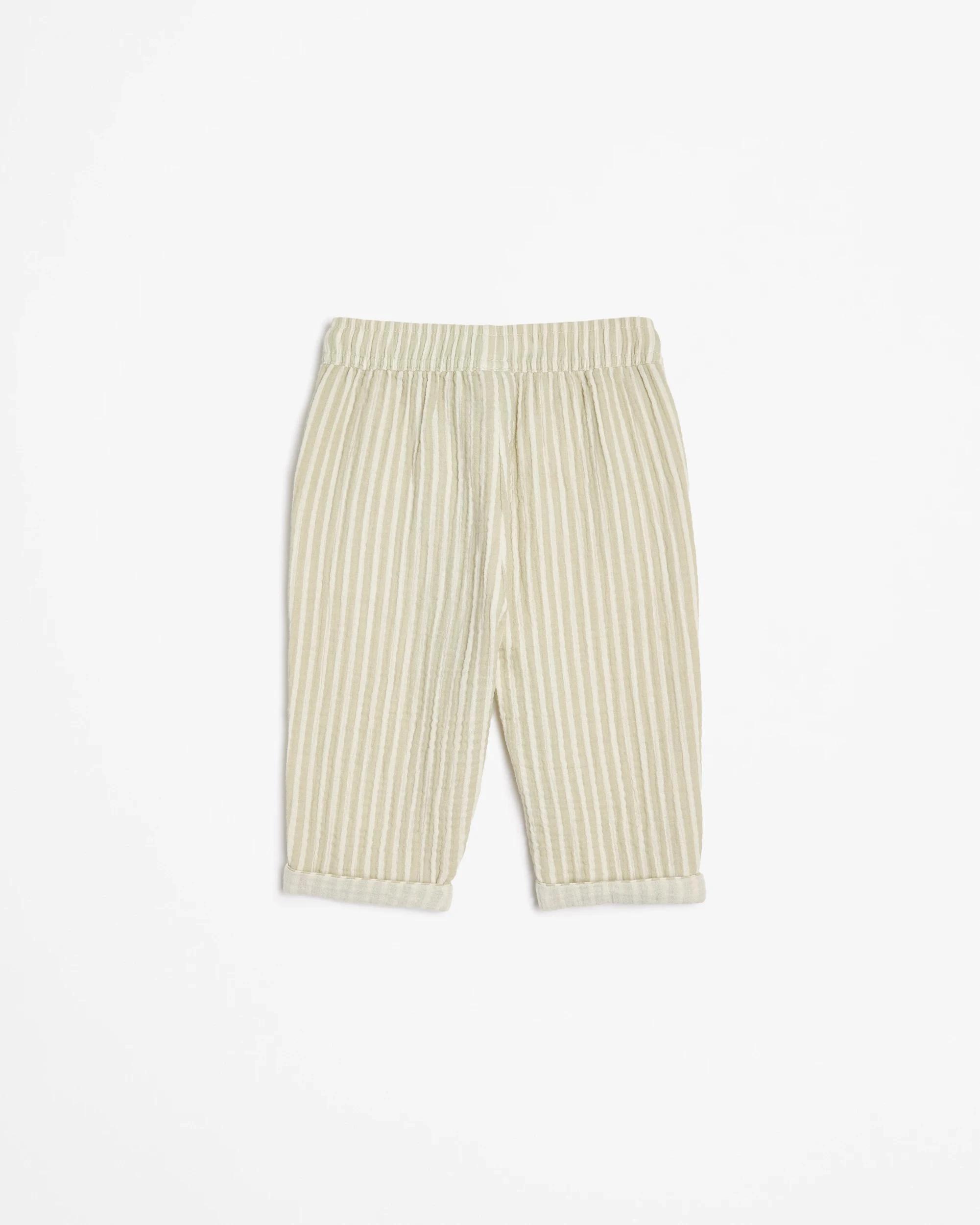 3 Target Baby Muslin Pants CREAM/GREEN STRIPE, 3 of 3