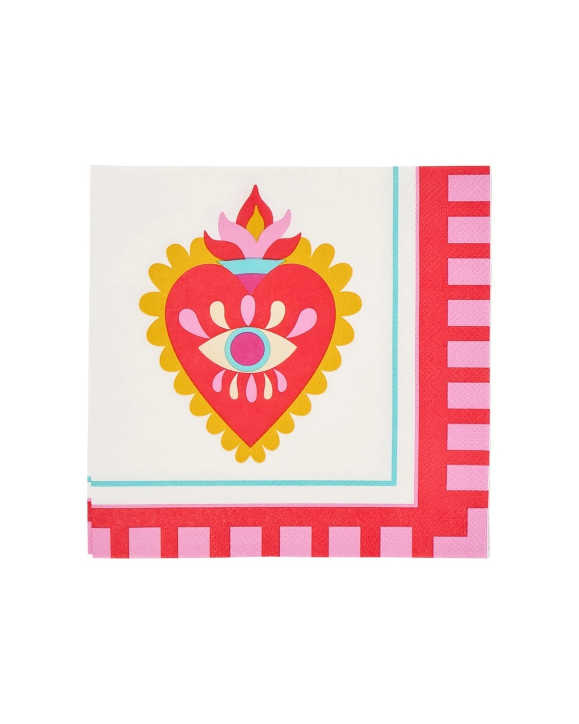 3 Annabel Trends 20pc Paper Napkins Fiesta Heart 23.5x33cm - Multi, 3 of 3
