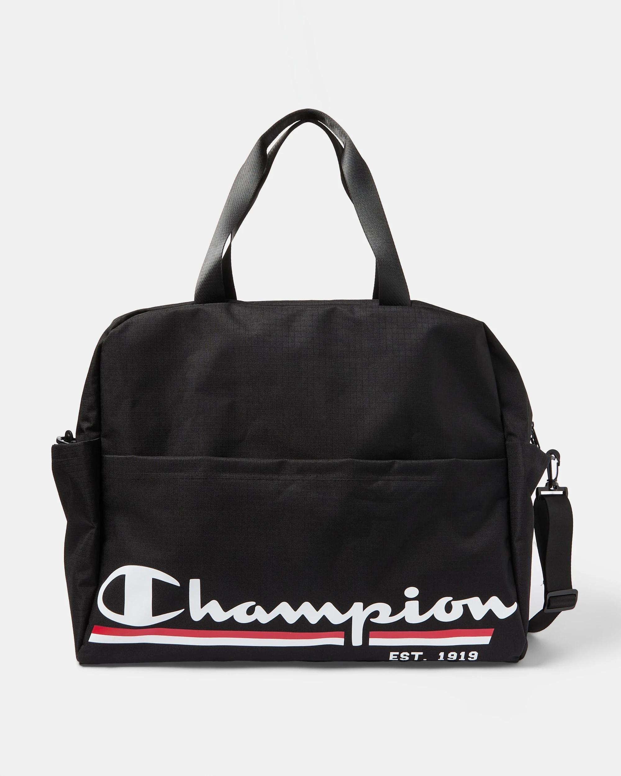1 45L Champion Script Mens Large Duffle Bag Black, 1 of 5