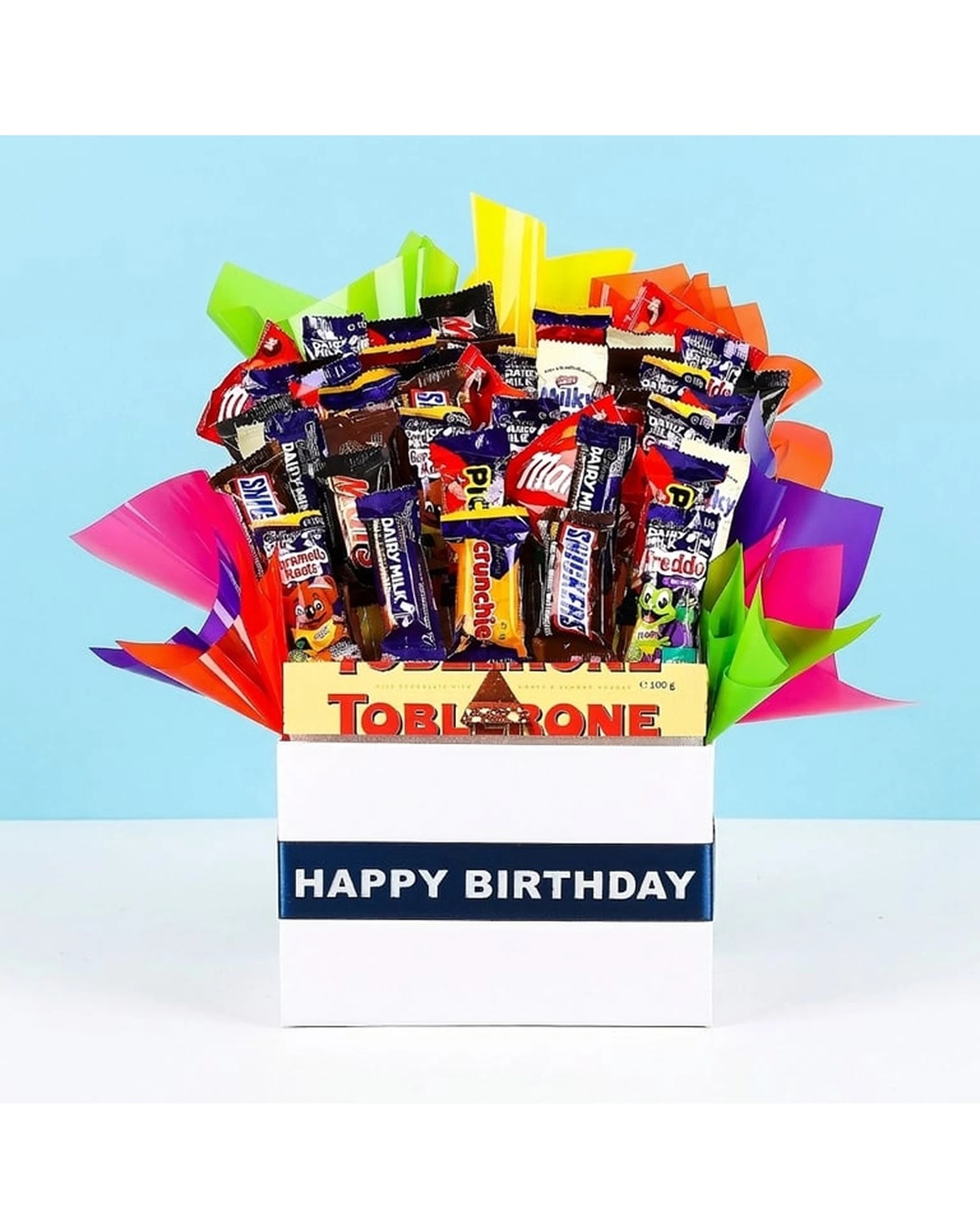 2 Gift Basket Large Happy Birthday Chocolate Bouquet Present Navy - Multi, 2 of 4