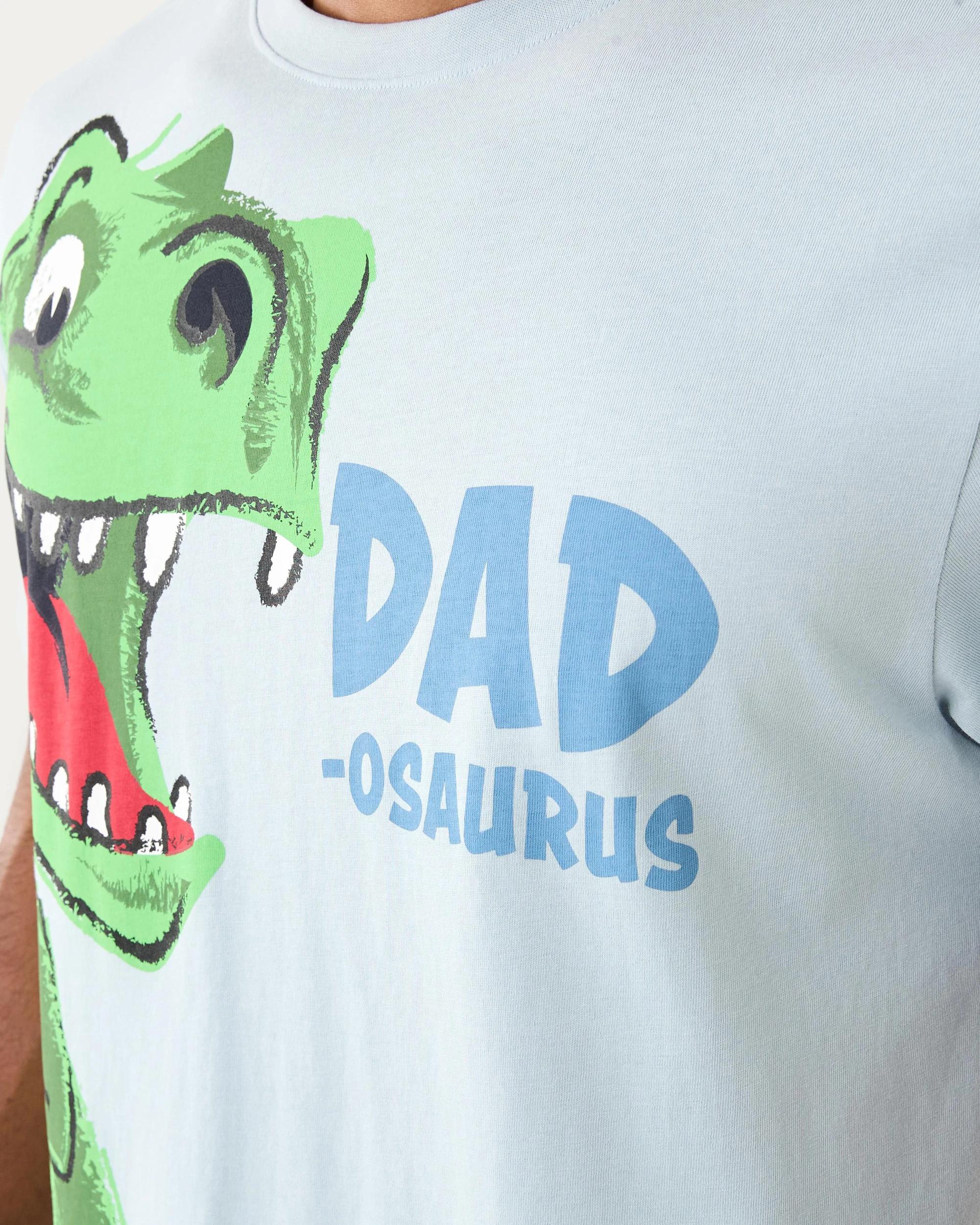 7 Short Sleeve Knit Short Mini Me Pyjama Set Dadosaurus, 7 of 9