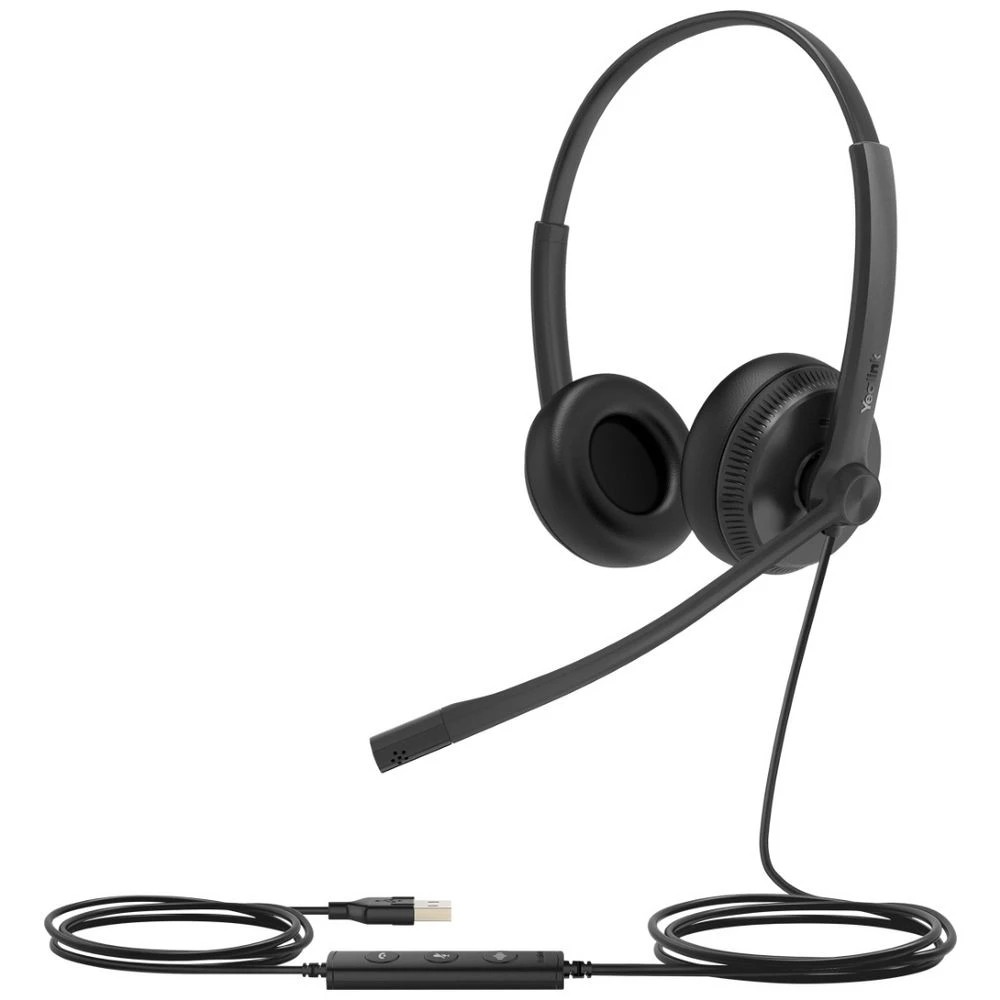 1 Yealink UH34 Dual Corded On-Ear Headset Black, 1 of 6