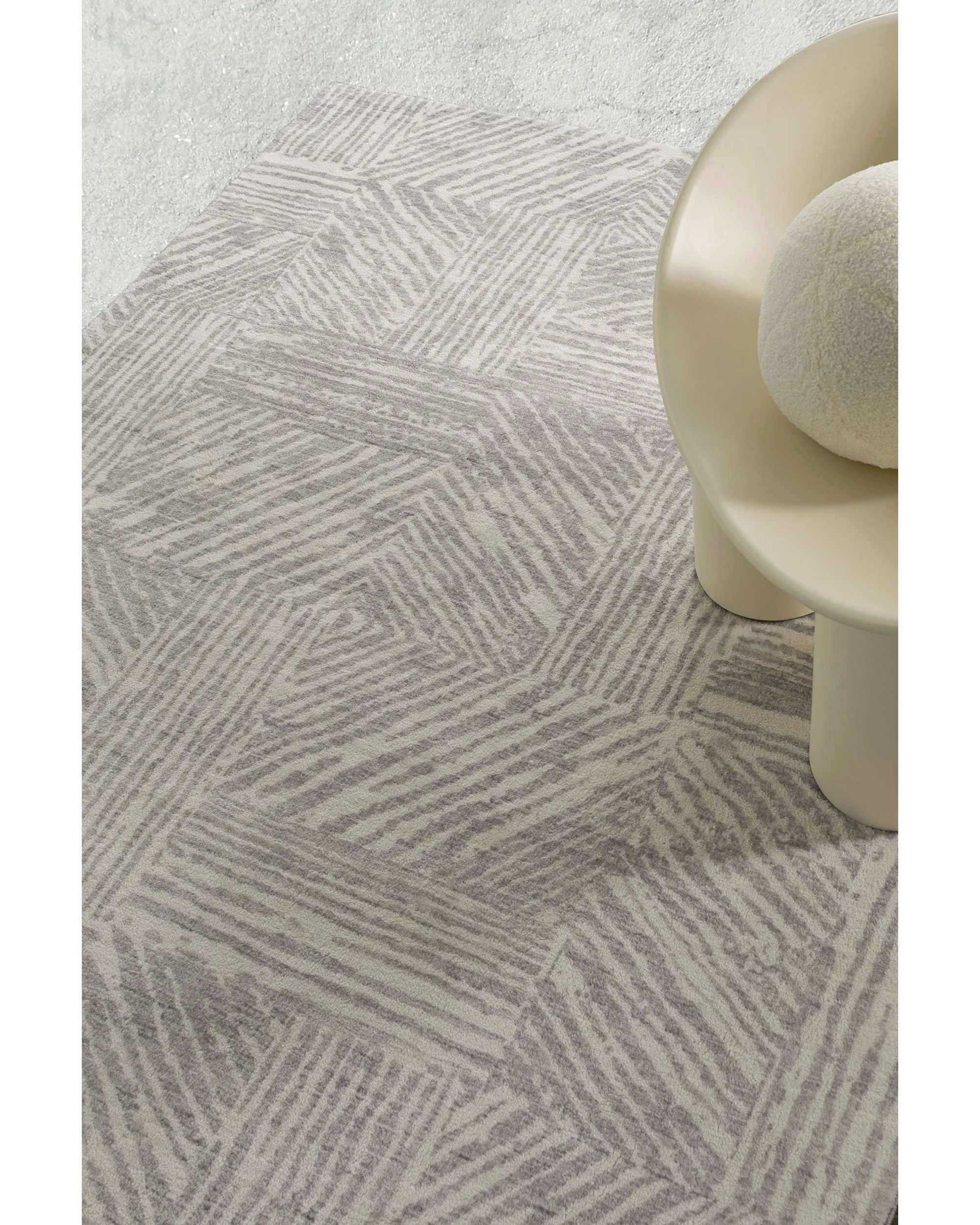3 Loopsie Obu Geometric Washable Rug-180cm x 120cm - Grey, 3 of 7