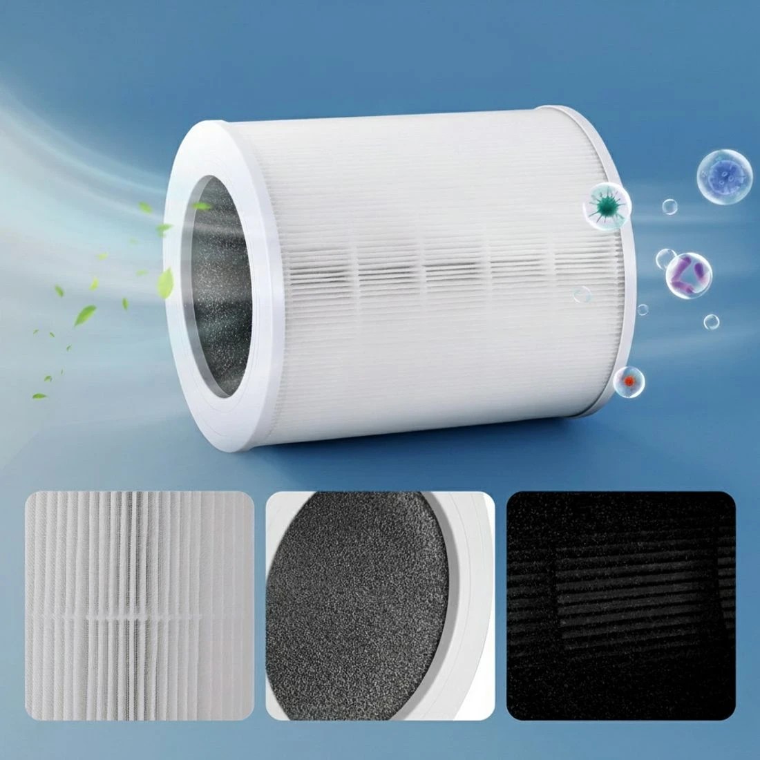 6 Devanti Air Purifier 4 Layers HEPA Replacement Filter - Multi, 6 of 6
