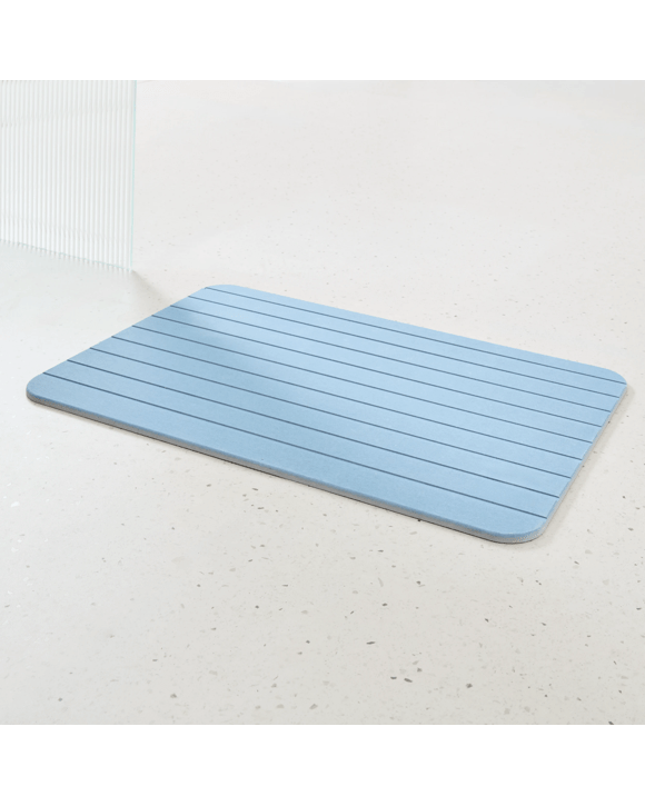 Stone Dry Bathmat and Tray Set - Blue