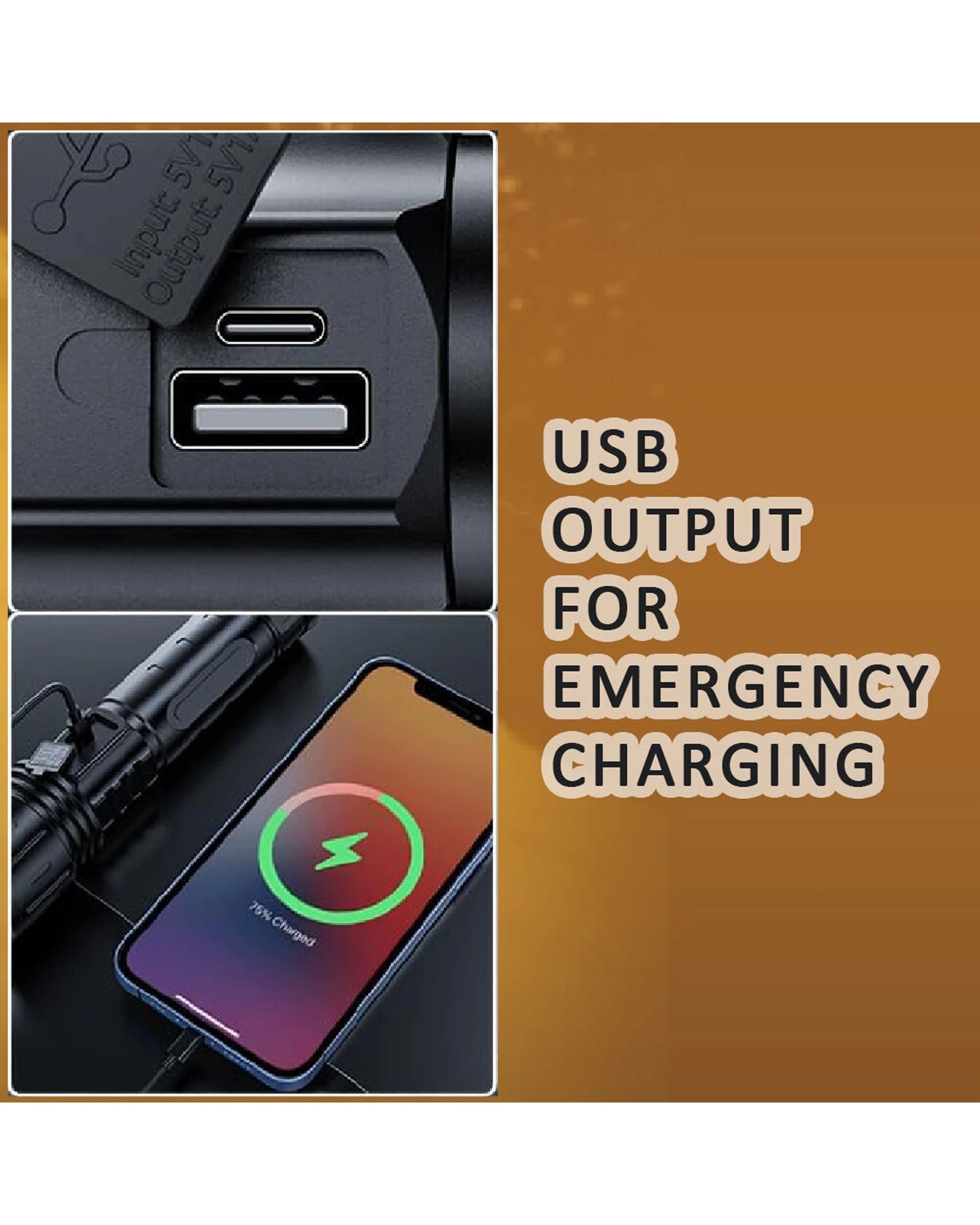 3 Sansai Tactical Grade Rechargeable 10W LED Torch Up to 300 Meters - Black, 3 of 5