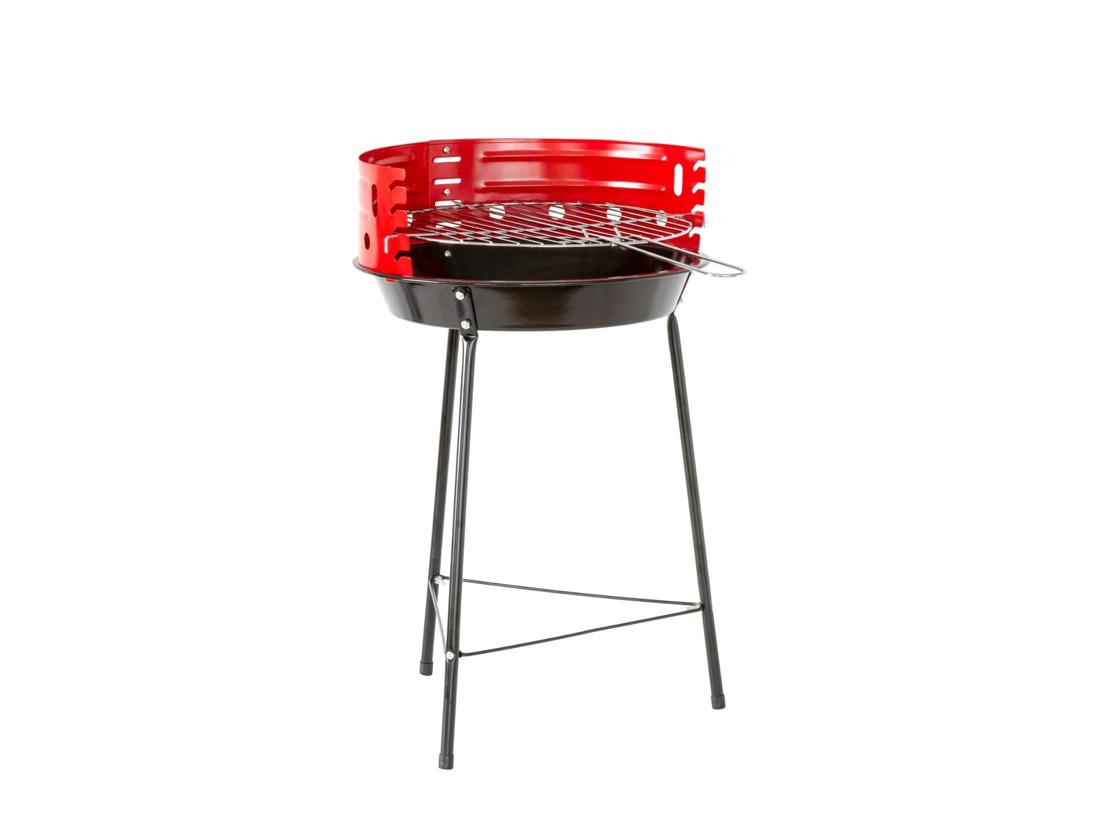 2 Hacienda 13" Portable Charcoal BBQ Grill - Black/Red, 2 of 4