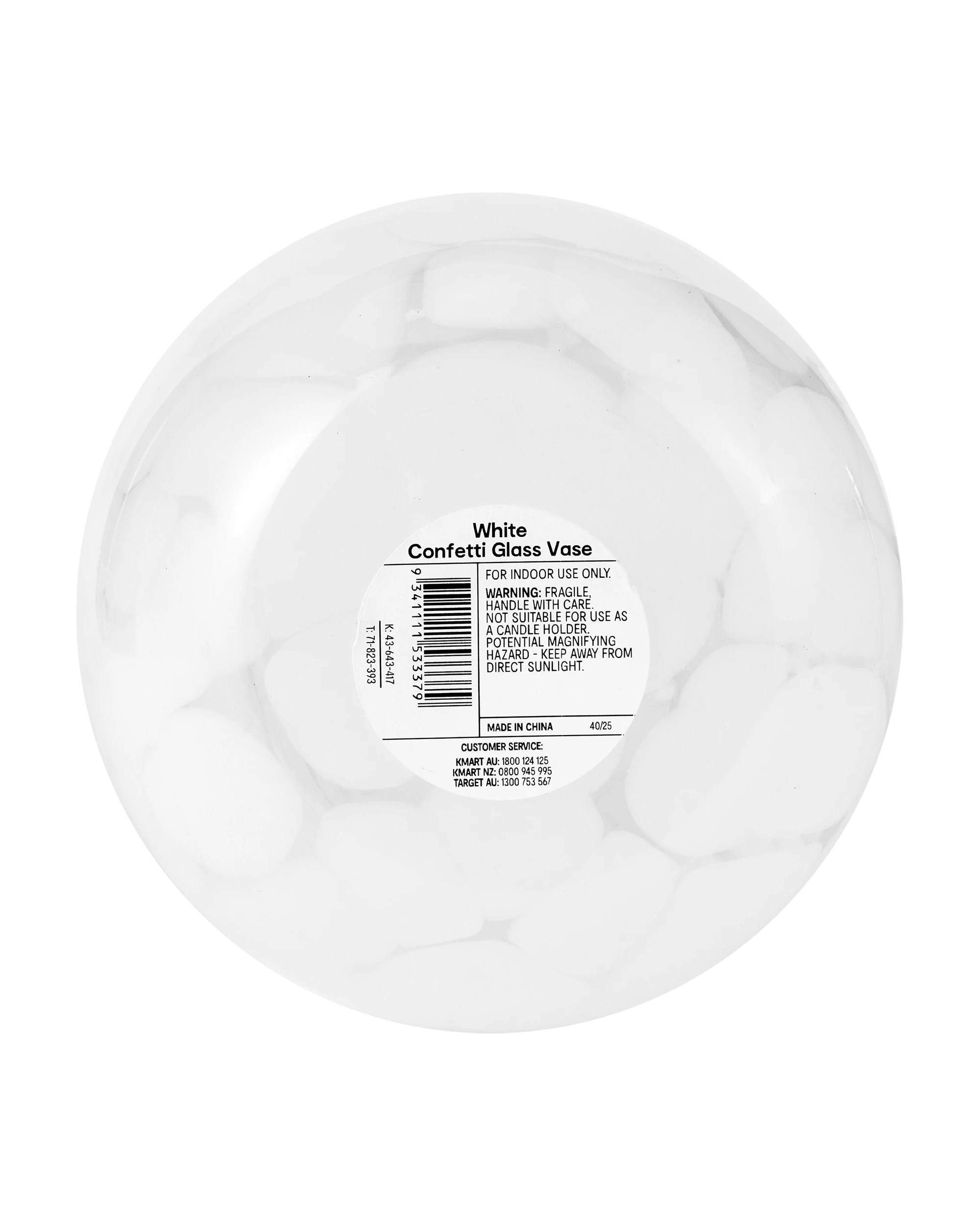 5 White Confetti Glass Vase, 5 of 5