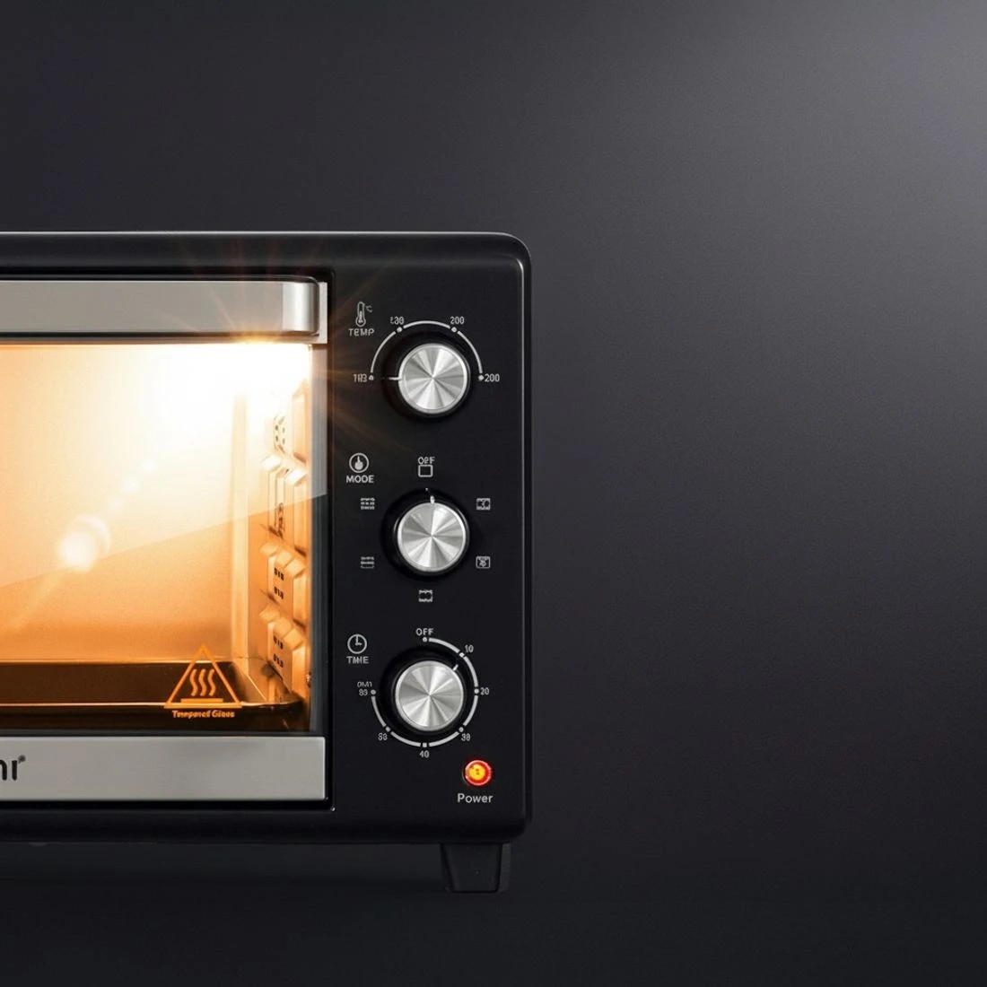 5 Devanti 30L Convection Oven Electric Fryer Ovens 1600W - Black, 5 of 8